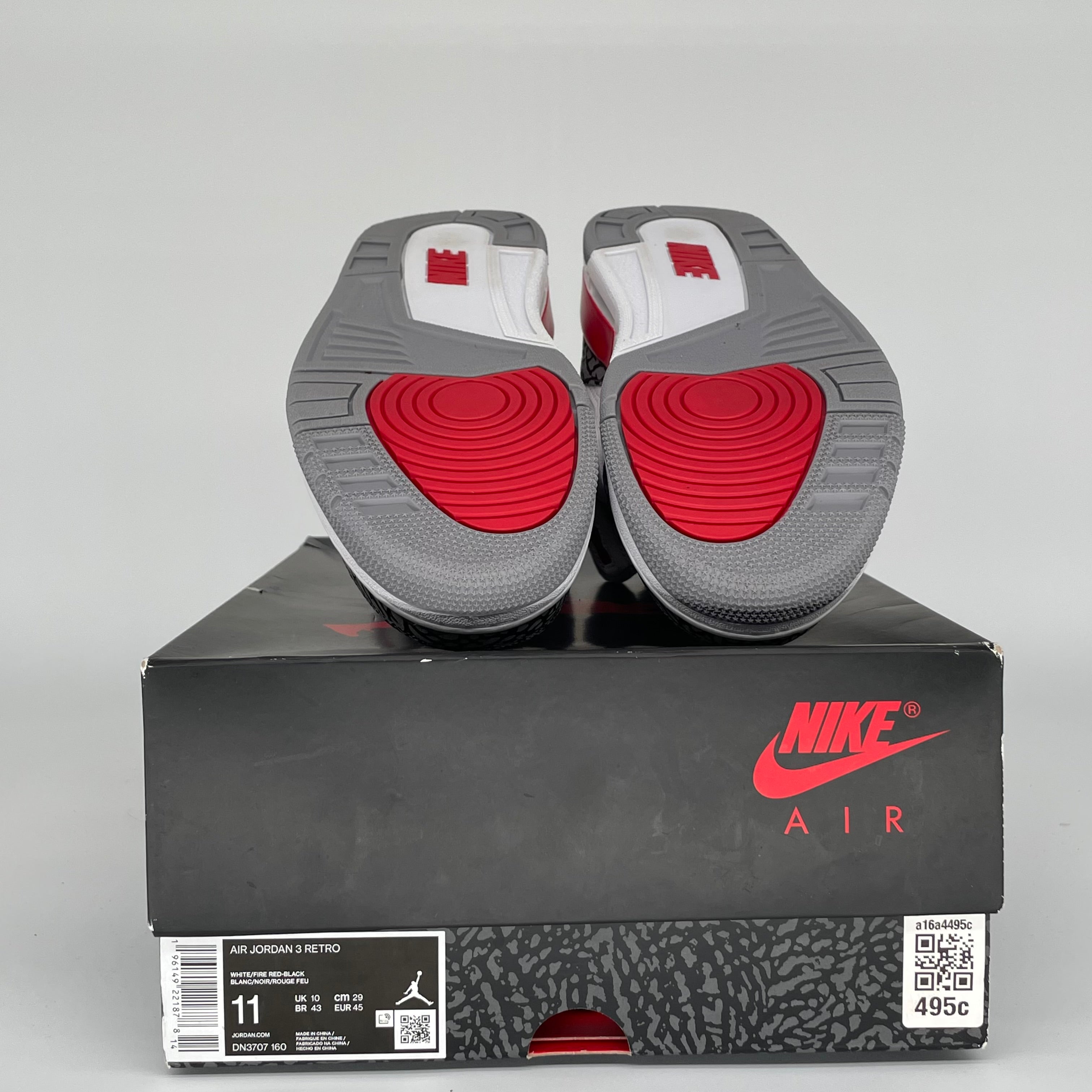 Air Jordan 3 Retro 'Fire Red' Men's Basketball Shoes Size 11 DN3707-160 - Perfect for Streetwear, Sneaker Collection & Casual Wear