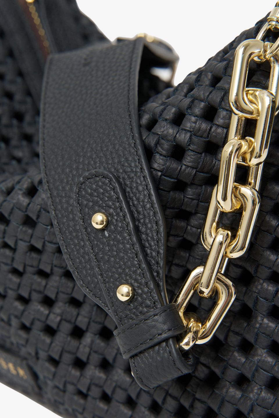 Dane Black Braid Chain Shoulder Bag for Women - Stylish Crossbody Purse with Adjustable Strap, Perfect for Daily Use, Work, and Evening Out