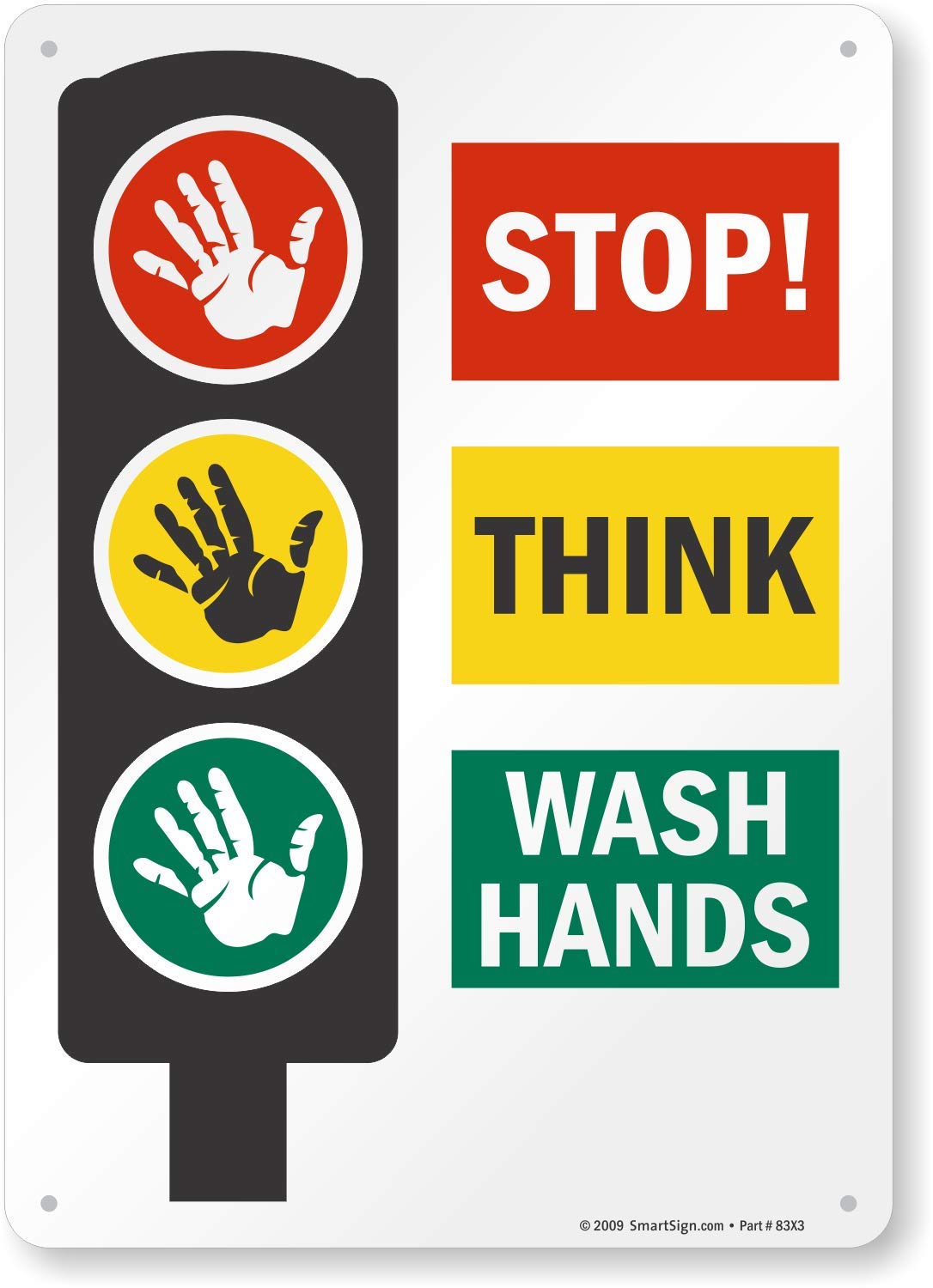 SmartSign 'Stop! Think, Wash Hands' Sign | 10