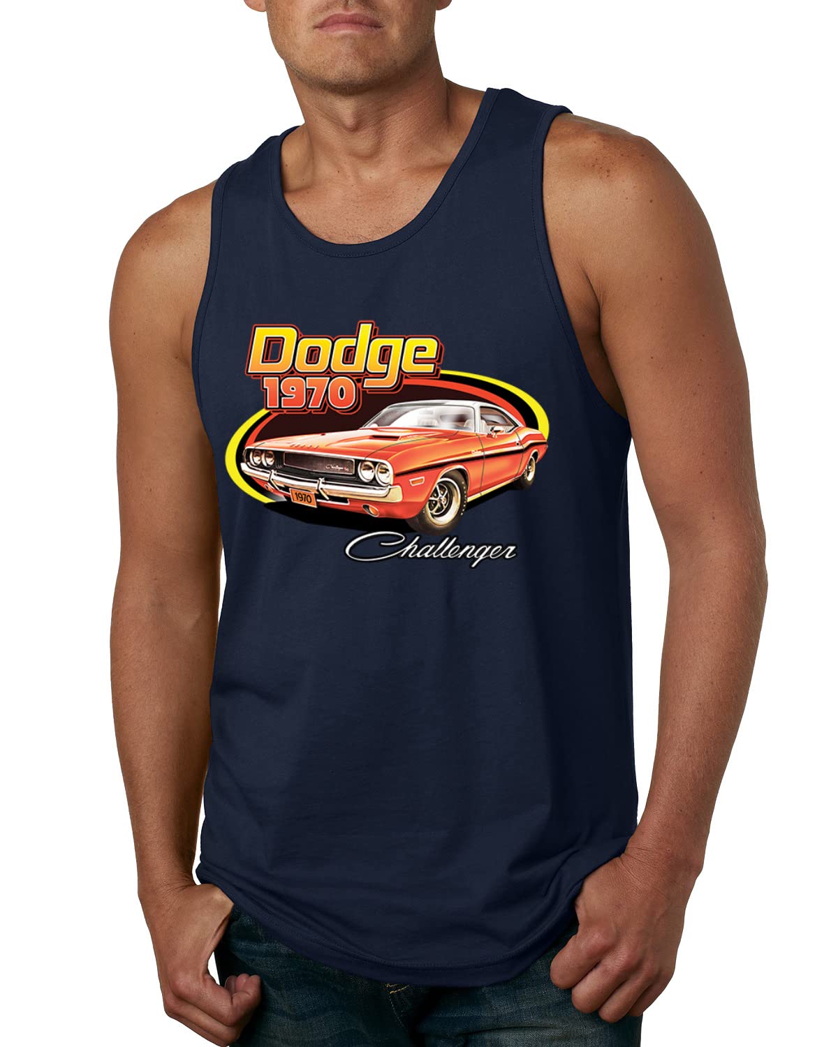 Vintage 1970 Dodge Charger Muscle Car Graphic Tank Top for Men - Classic Racing Cars & Trucks Design - Perfect for Car Shows, Racing Events & Casual Wear