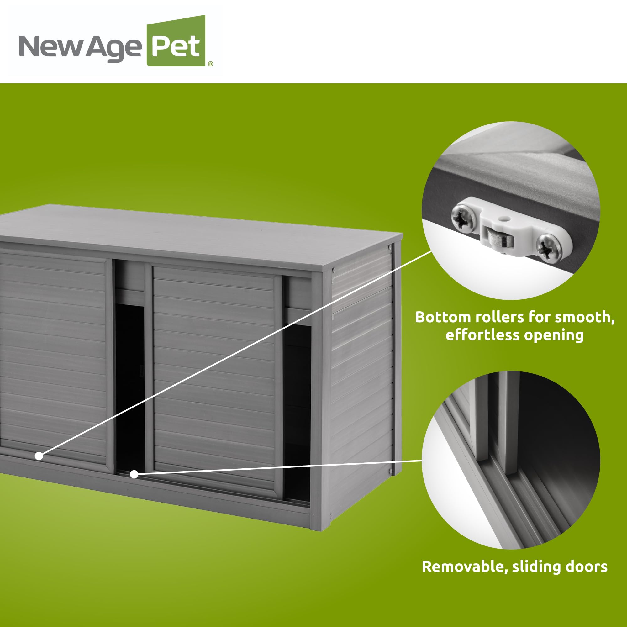 New Age Pet ECOFLEX Versa Stand Storage Cabinet for Dogs & Cats - 48-Inch Durable WPC Composite Pet Organizer | Non-Toxic, Easy Assembly | Store Pet Food, Toys, Bedding & Accessories | Perfect for Living Room, Garage or Pet Room | 10-Year Warranty