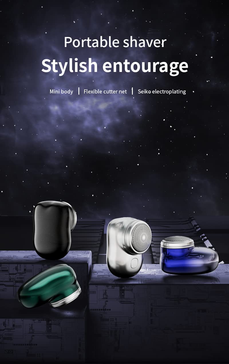 Portable Electric Shaver for Men - Cordless Rechargeable Mini Shaver for Bald Head, Travel & Grooming Kit - Perfect Gift for Dad, Husband (Silver) | Home, Office & Travel Use