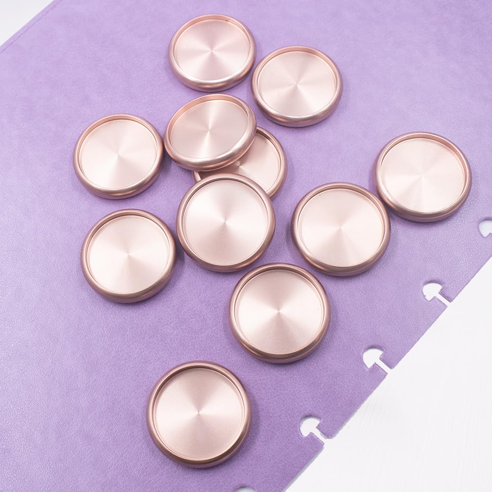11pcs 1 Inch Rose Gold Metal Discbound Expansion Discs for DIY Planner & Notebook - Premium 24mm Discbound Expander Rings (2025 Edition) - Perfect for Custom Planners, Journals, and Office Organization
