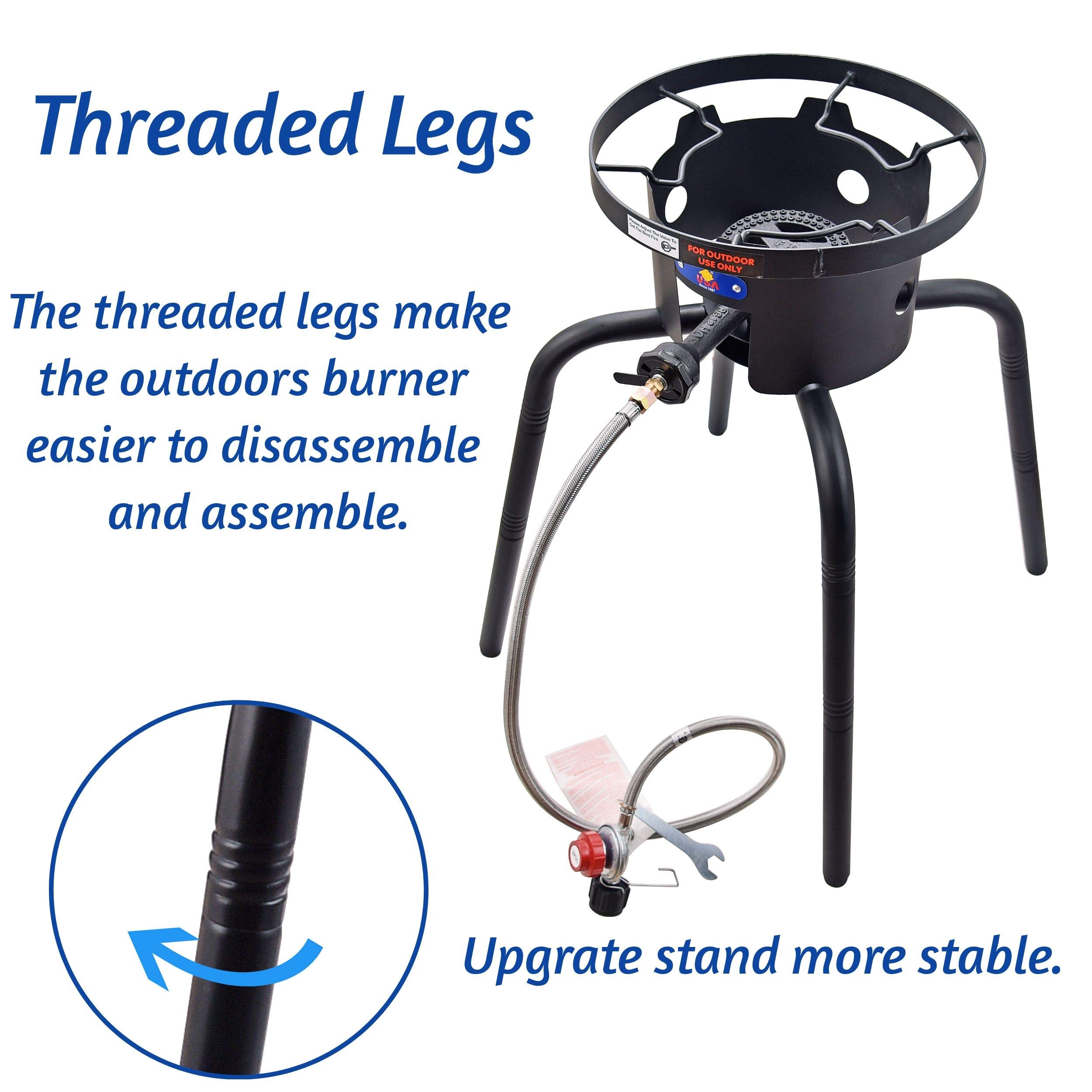 High-Powered 65,000 BTU Cast Iron Propane Burner - 15