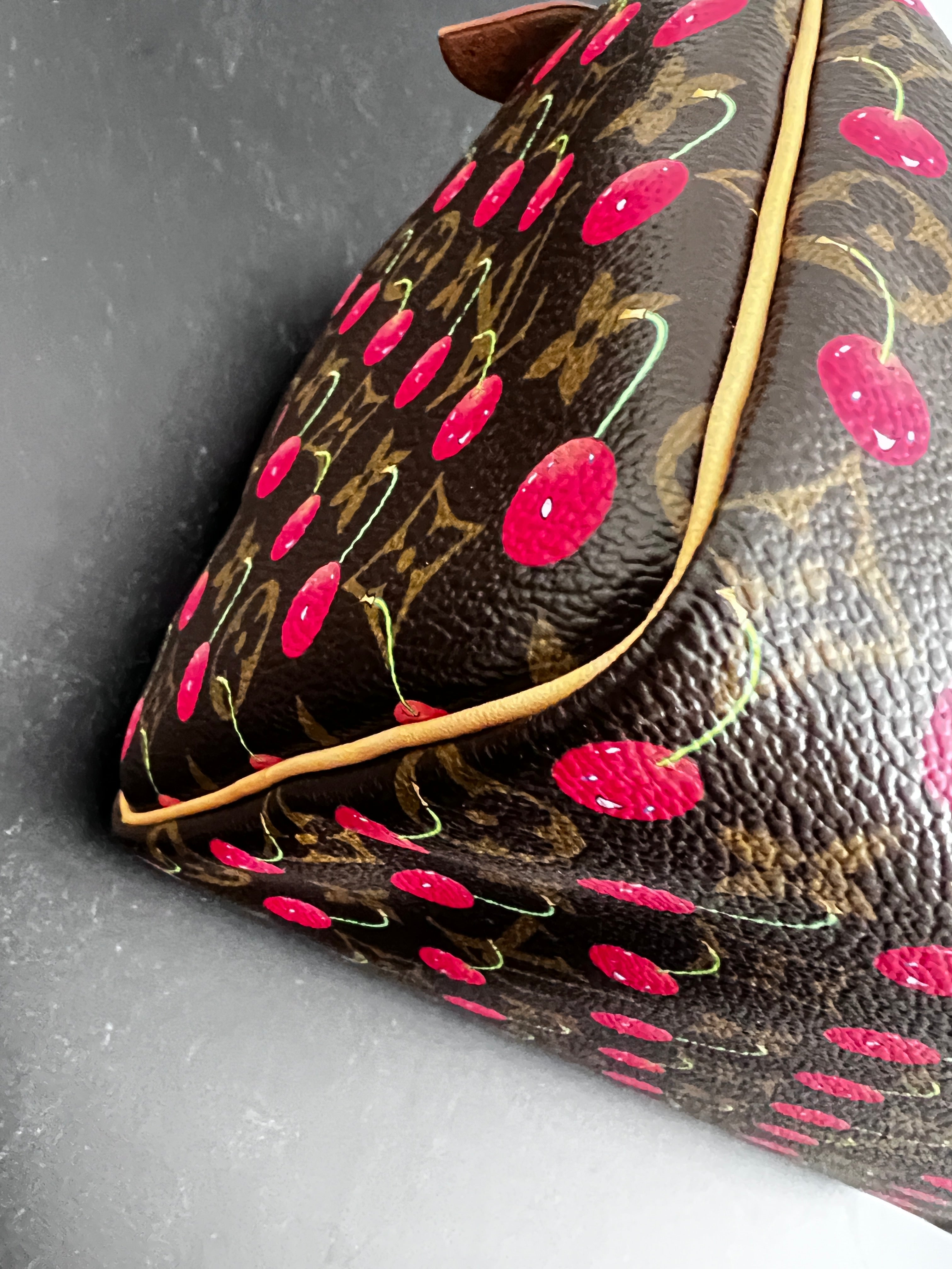 Authentic Louis Vuitton Takashi Murakami Cerises Cherry Speedy 25 Handbag - Limited Edition Designer Shoulder Bag for Women, Perfect for Travel, Work & Everyday Luxury Fashion Accessory