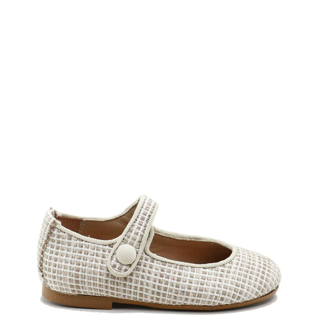 Papanatas Taupe Weave Mary Jane Shoes – Comfortable & Stylish Flats for Women | Perfect for Work, Casual Wear & Special Occasions