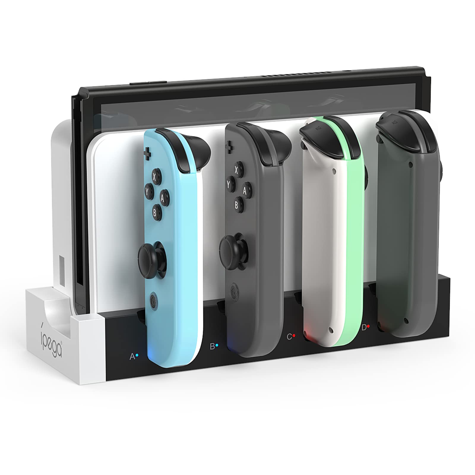 Nintendo Switch & OLED Joy-Con Charging Dock - 6-Port Controller Charger Station for Joycons | Fast Charging Stand for Nintendo Switch & OLED Model | Perfect for Gaming Parties & Multiplayer Sessions