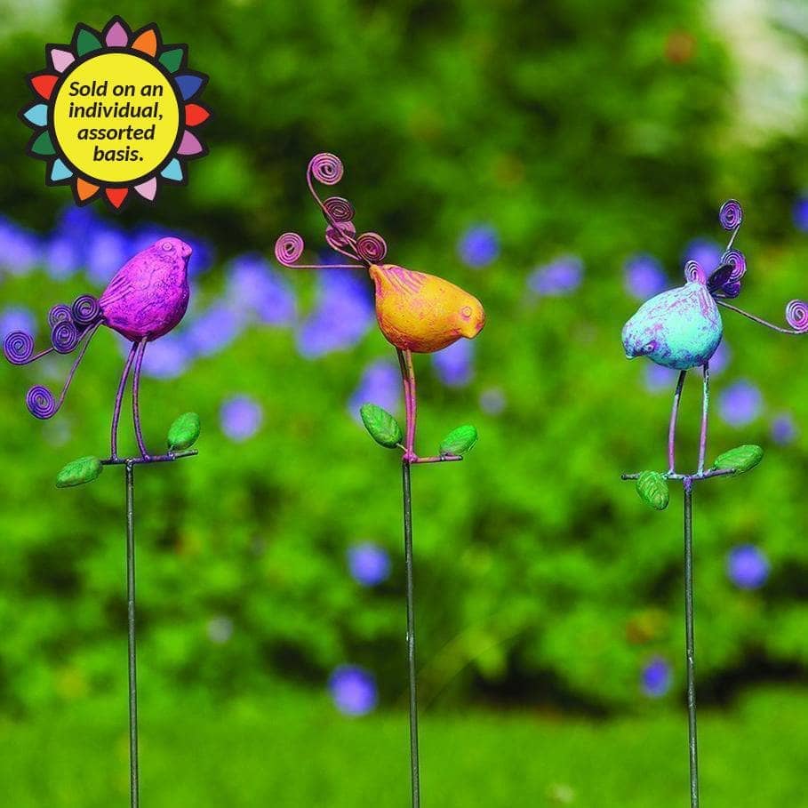 Decorative Standing Birds Garden Stakes - Outdoor Metal Bird Yard Decor for Lawn, Patio & Flower Beds - Perfect for Spring Gardening & Backyard Landscaping