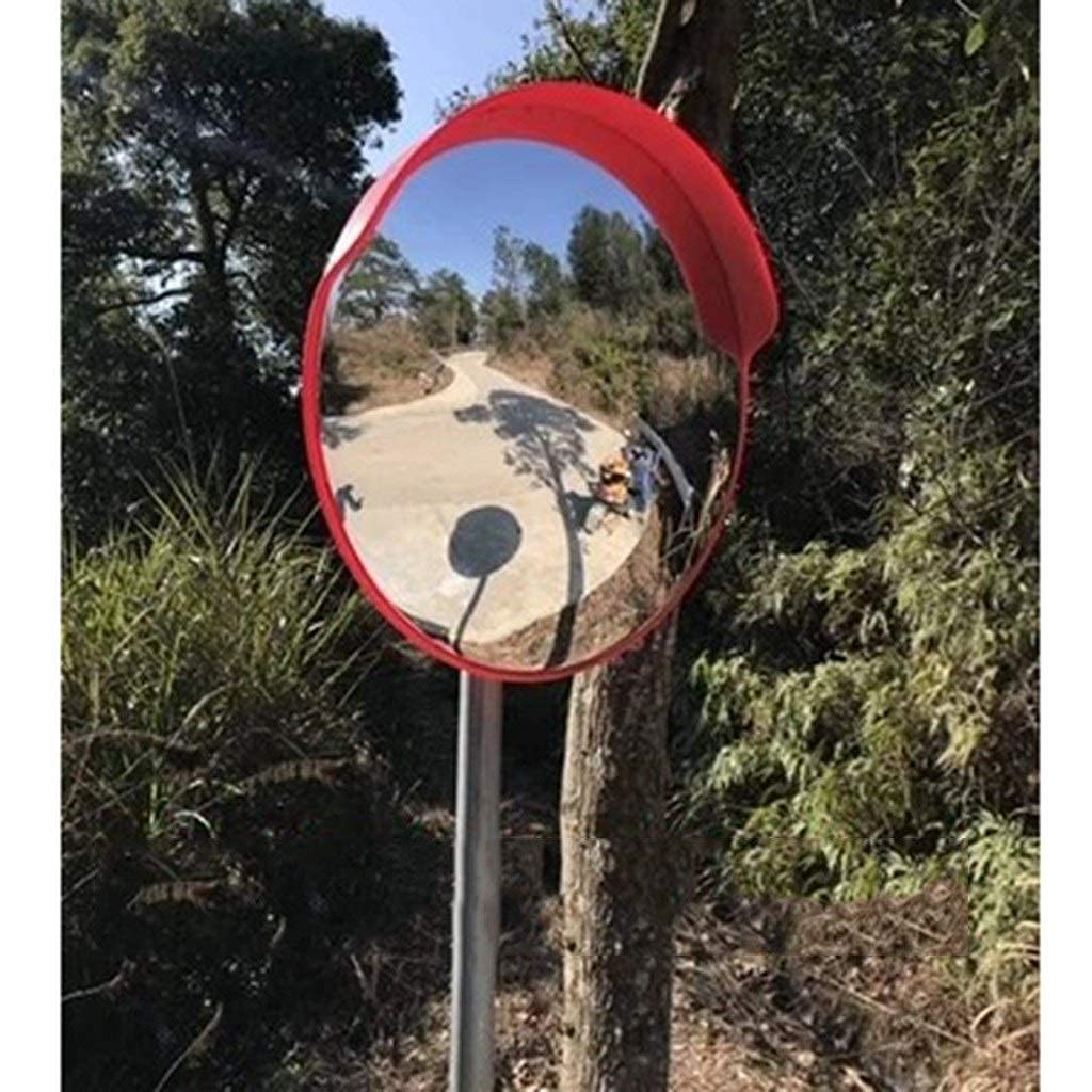 55CM Convex Traffic Safety Mirror - Wide Angle Security Mirror with Rainproof & Sun Shade Protection, 30-120CM Adjustable Rotation for Driveways, Parking Lots & Blind Spots