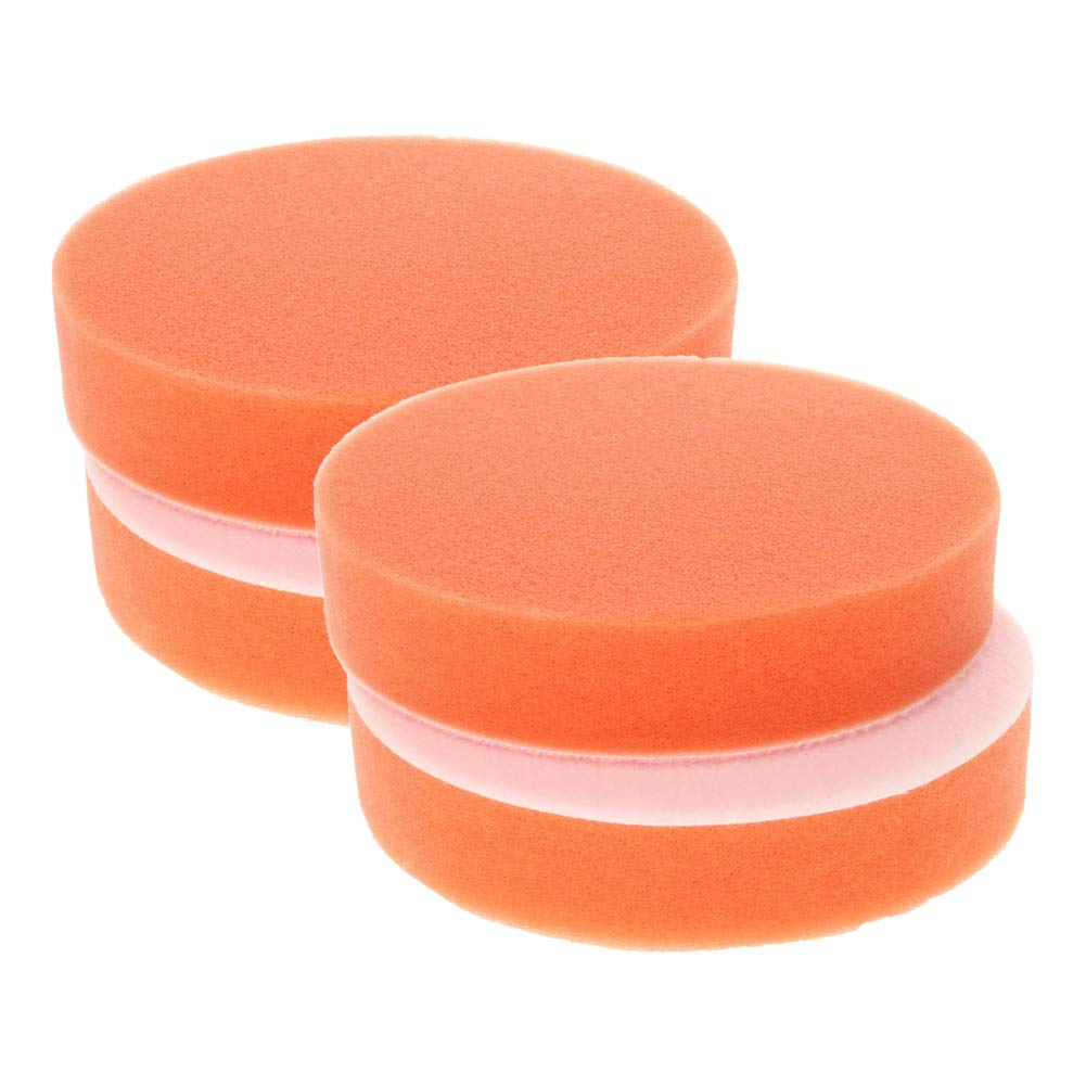 Utoolmart 5-inch Hook and Loop Buffing Sponge Pads - 4-Piece Foam Drill Polishing Pad Kit for Car Detailing, Sanding, Waxing & Paint Correction - Orange Buffing Pads for Automotive Polishing & DIY Projects