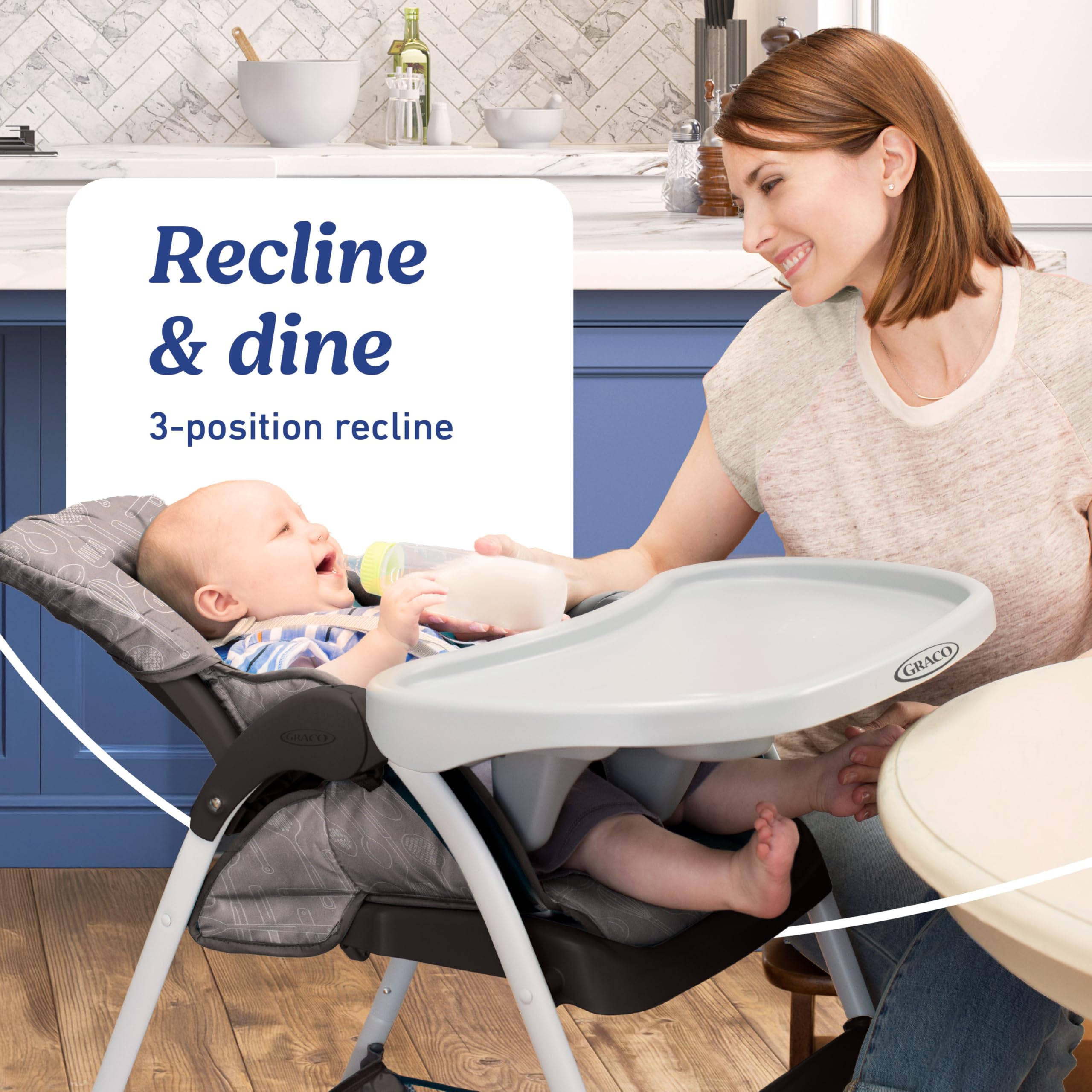 Graco Slim Snacker High Chair - Ultra Compact Baby High Chair with Whisk Design | Space-Saving Dining Seat for Small Kitchens & Travel | Perfect for Infants & Toddlers at Home or Restaurants