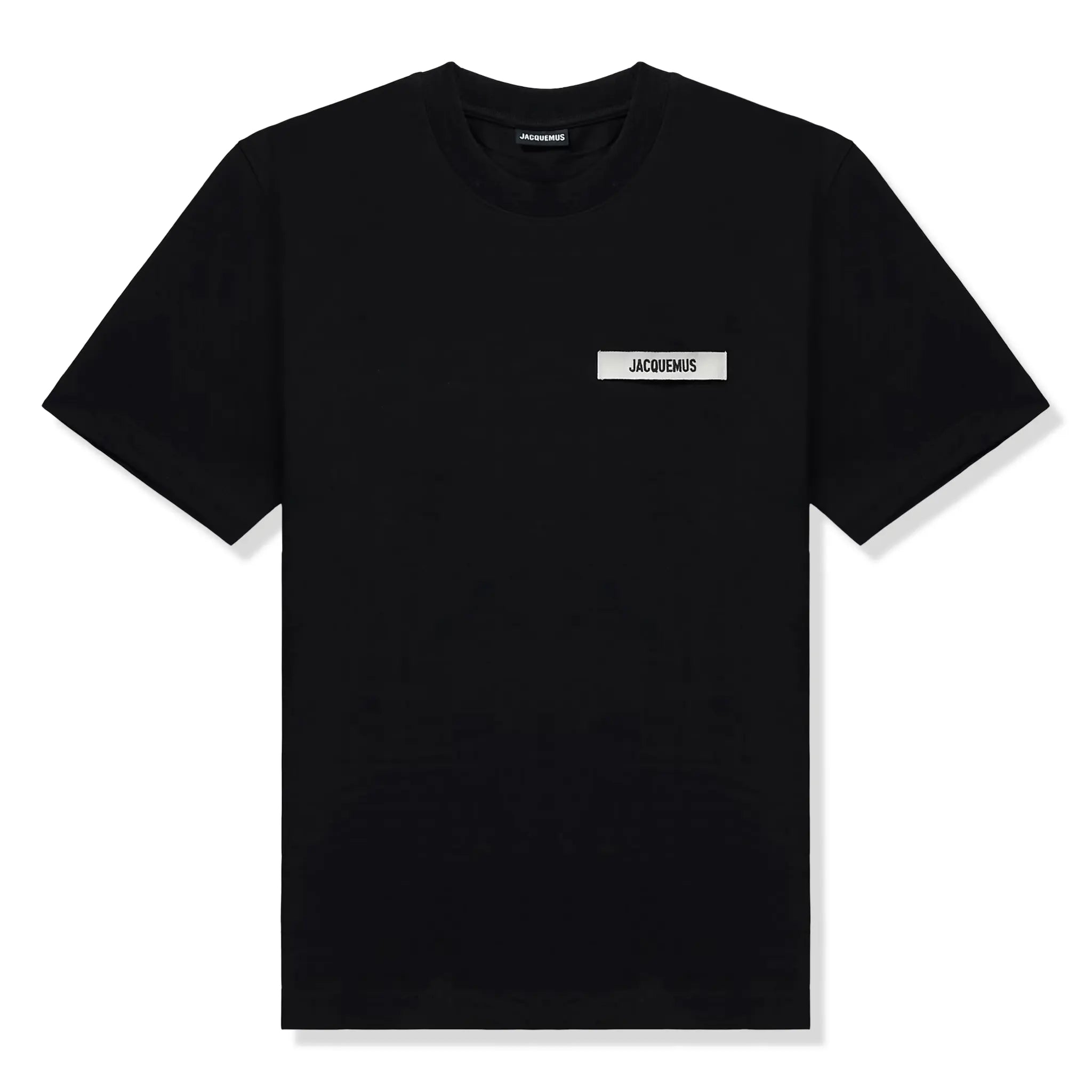Jacquemus Grosgrain Brand Logo Tab Black T-Shirt for Men | Stylish Casual Tee for Everyday Wear & Street Fashion