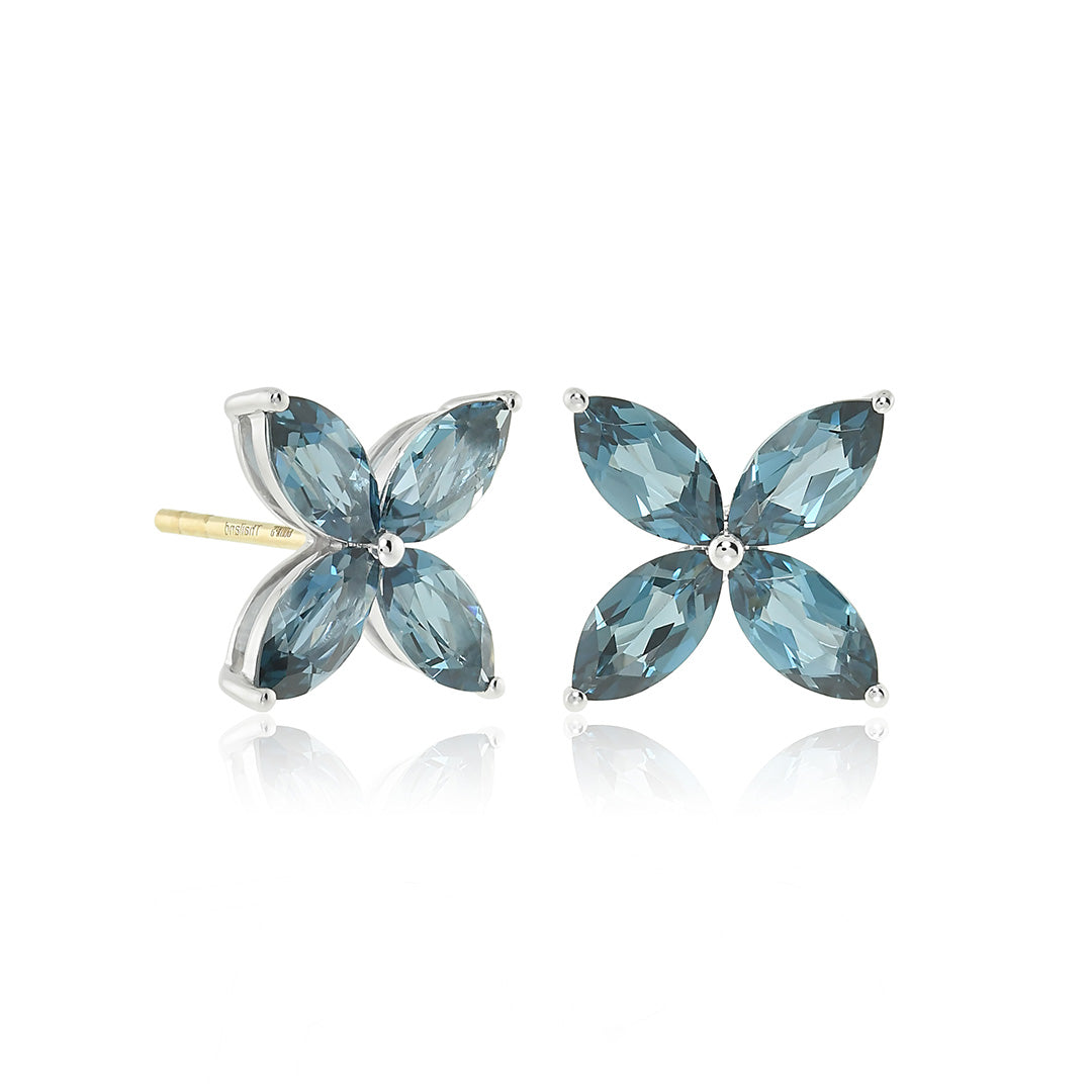 Stella London Blue Topaz Earrings - Elegant Gemstone Jewelry for Women, Perfect for Parties, Weddings & Special Occasions