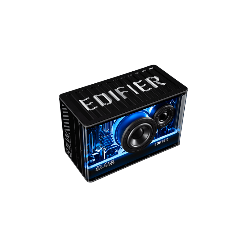 Edifier QD35 Black Bluetooth Speaker with RGB Lights - Premium Tabletop Sound System for Home, Office, and Gaming Setup