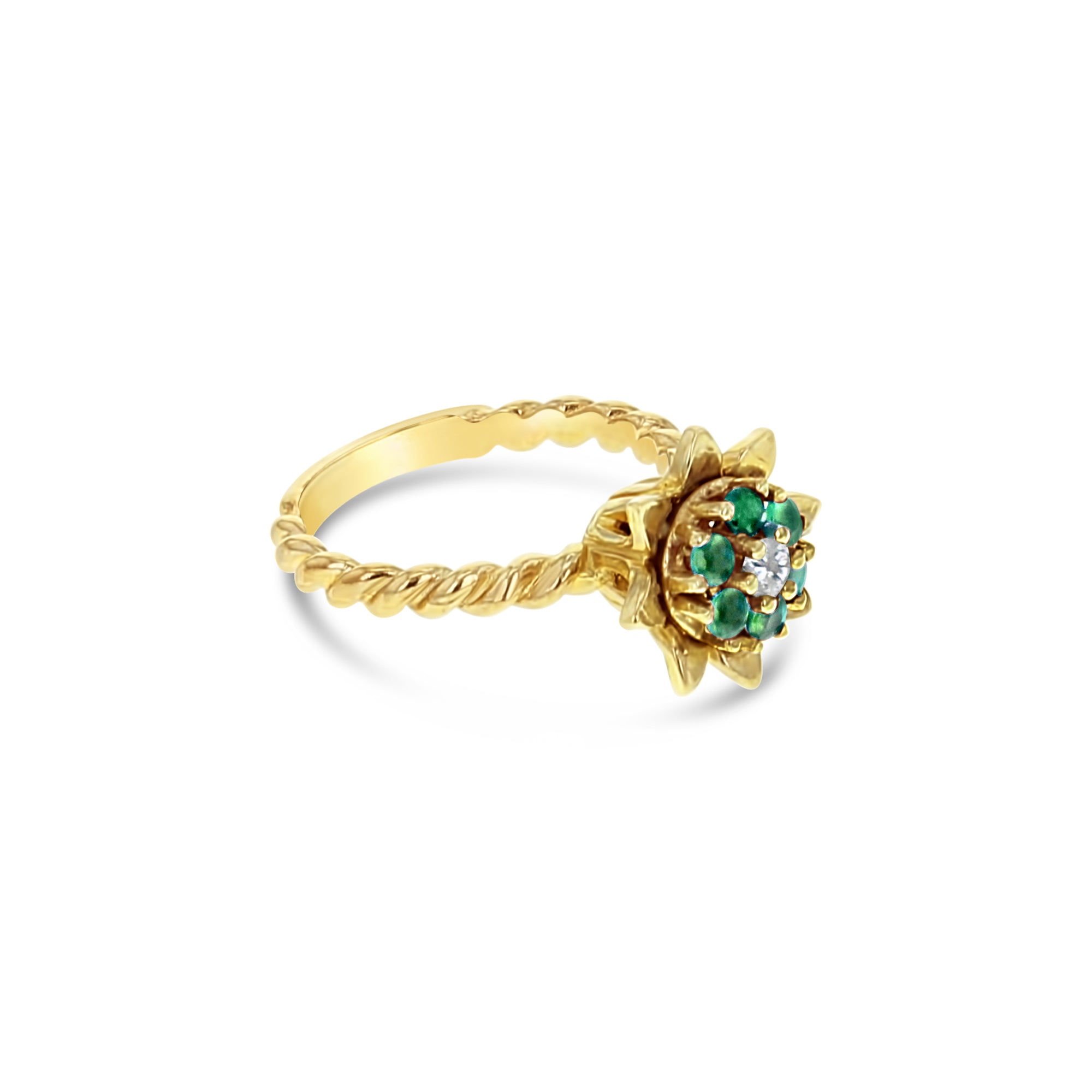 14k Yellow Gold Emerald Tulip Ring for Women - Elegant Floral Jewelry Gift for Mother's Day, Anniversary & Special Occasions
