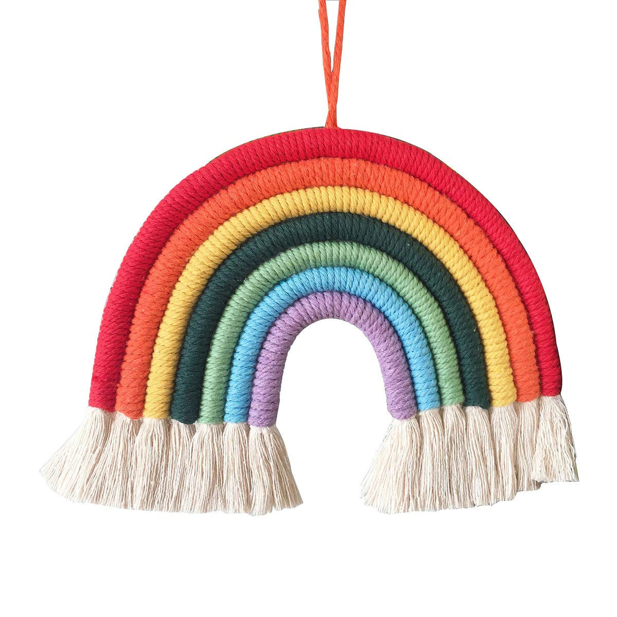 Puseky Rainbow Wall Hanging Decor - Handwoven Bohemian Tapestry with Tassels for Bedroom, Nursery, Playroom | Boho Chic Home Decor, Kids Room Wall Art, Gender Neutral Nursery Accent