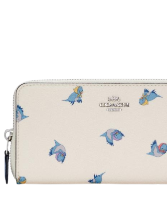 Coach Disney X Accordion Zip Wallet with Cinderella & Flying Birds Print | Women's Fashion Accessories for Everyday Use, Travel & Gift Giving