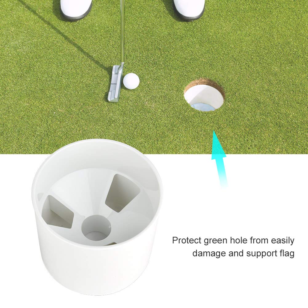 Golf Hole Cup Training Aid - Golf Practice Accessory with Flag & Pin Set - Rust-Resistant Golf Hole Cup for Putting Green - Perfect for Backyard & Indoor Golf Practice