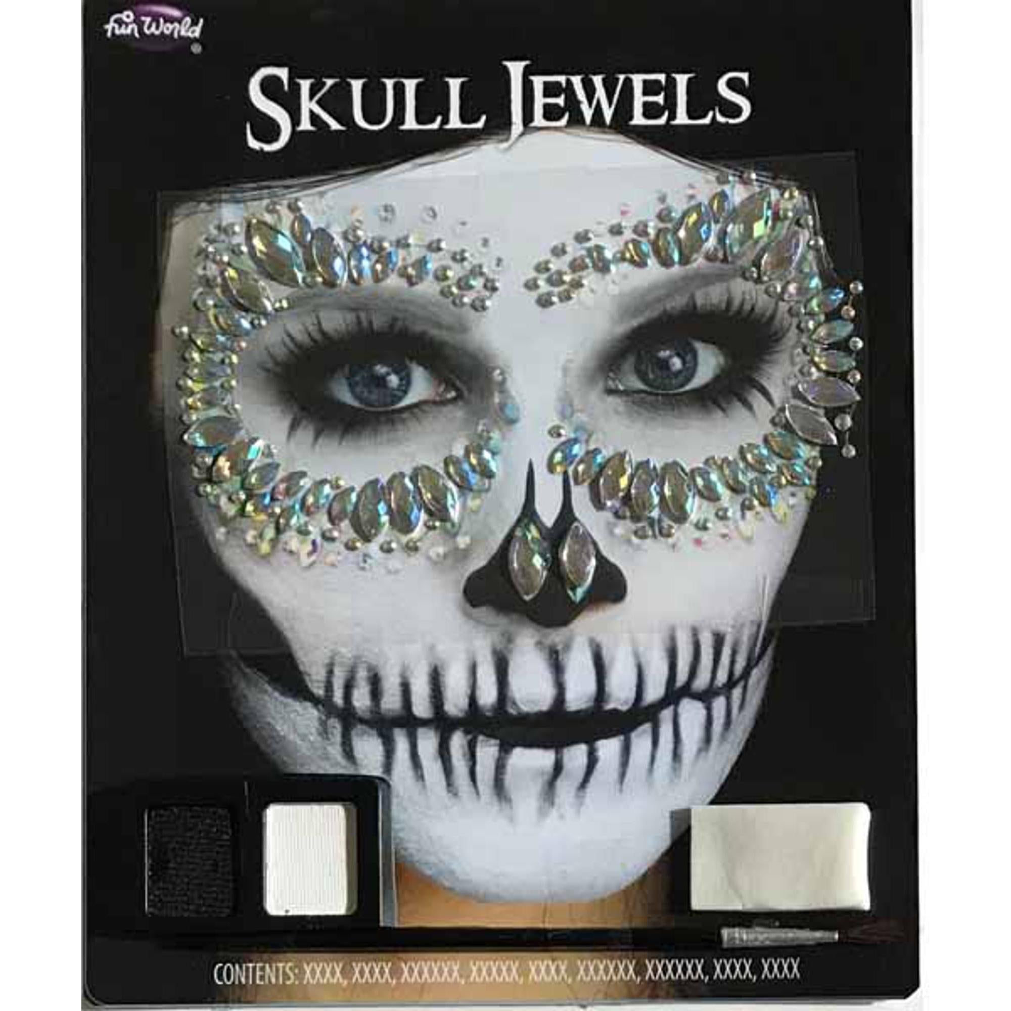 Fashionable Facial Jewelry Stone Glam Skeleton - Gothic Halloween Accessory for Costume Parties & Cosplay | Perfect for Halloween, Gothic Events & Themed Parties