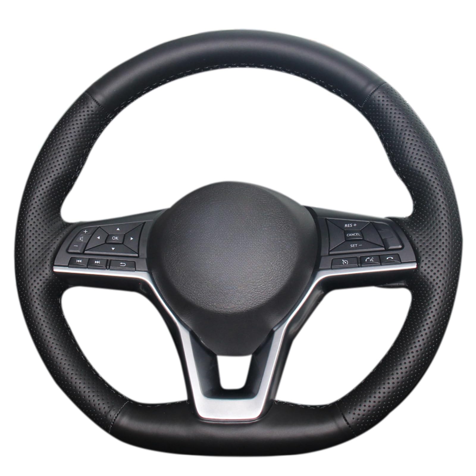 Premium MEWANT DIY Artificial Leather Steering Wheel Cover for Nissan Altima, Kicks, Leaf, Rogue, Sentra, Versa - Non-Slip Grip & Comfort Driving Accessory (Perfect for Commuting, Road Trips & Daily Driving)