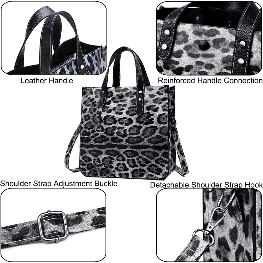 Downupdown Women's Animal Print Leather Shoulder Bag & Purse Set - 2Pcs Stylish Satchel & Tote Handbags for Work, Office & Daily Use | Durable Ladies Bags for Professional & Casual Outfits