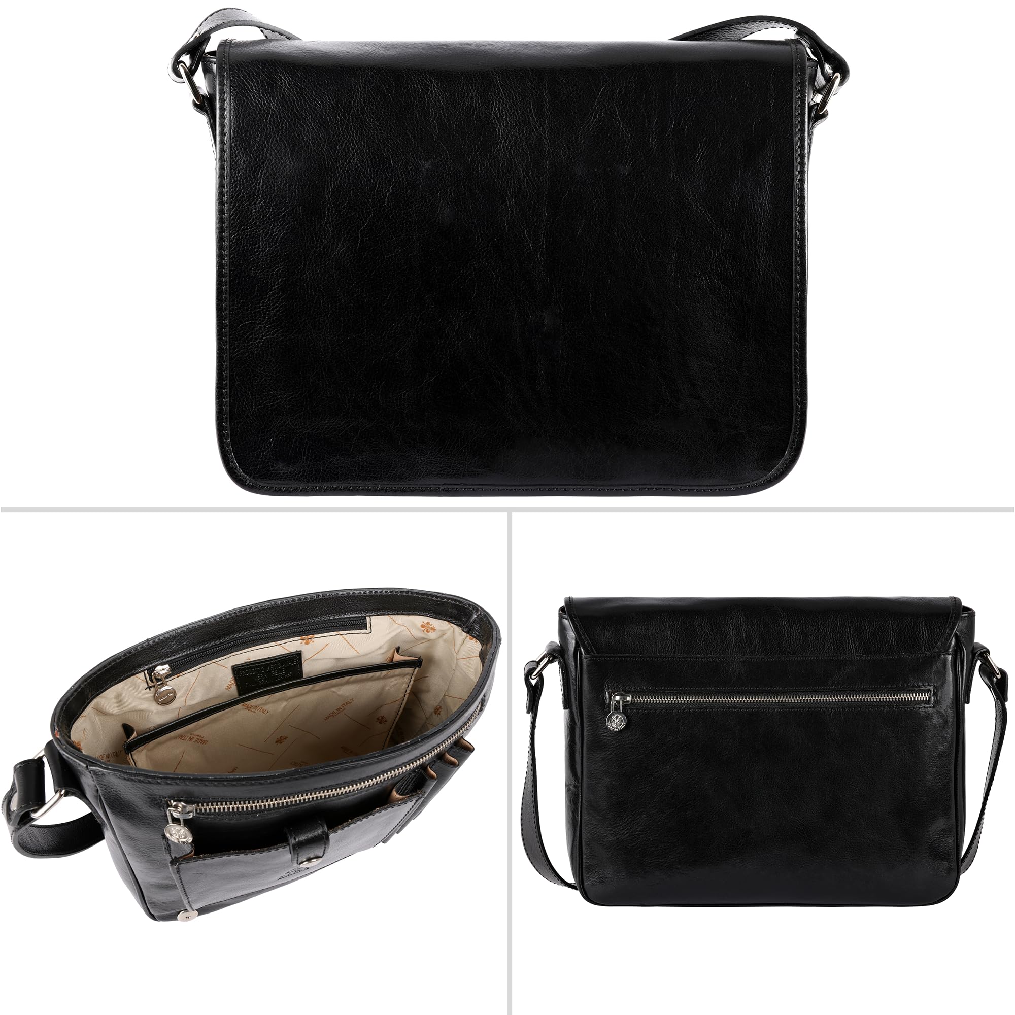 Premium Italian Leather Messenger Bag for Men - Handmade Crossbody Shoulder Bag with Time-Resistant Quality | Perfect for Business, Travel & Daily Commute