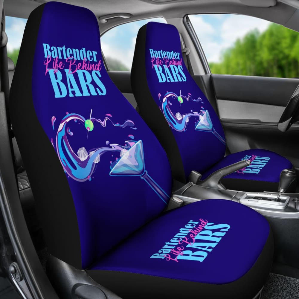 Premium Car Seat Covers for Bartenders - Unique Gift for Cocktail Enthusiasts & Bar Lovers - Durable 211601 Design - Perfect for Bar-Themed Cars, Road Trips & Bartending Professionals