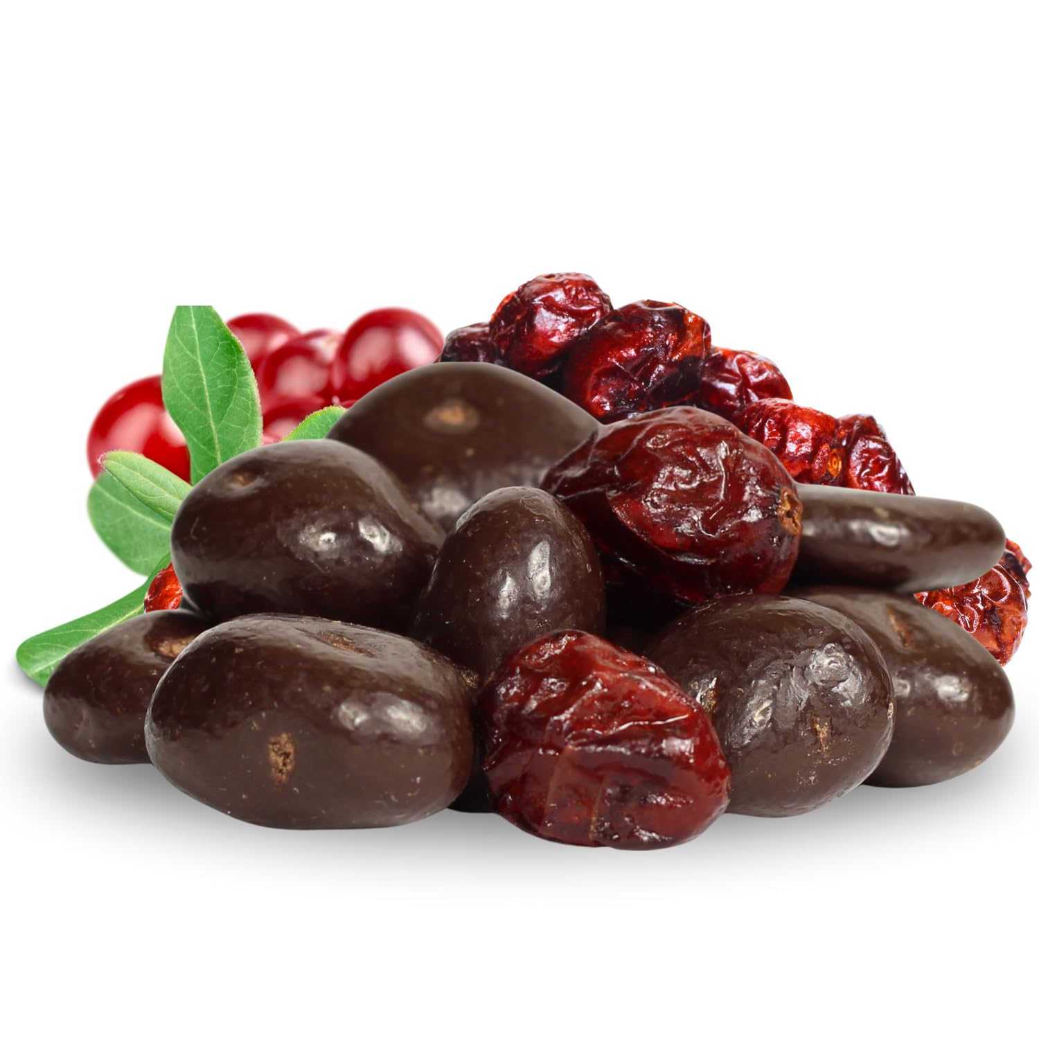 Dark Chocolate Cranberries 2lbs - Healthy Vegan Snacks for Office & Travel