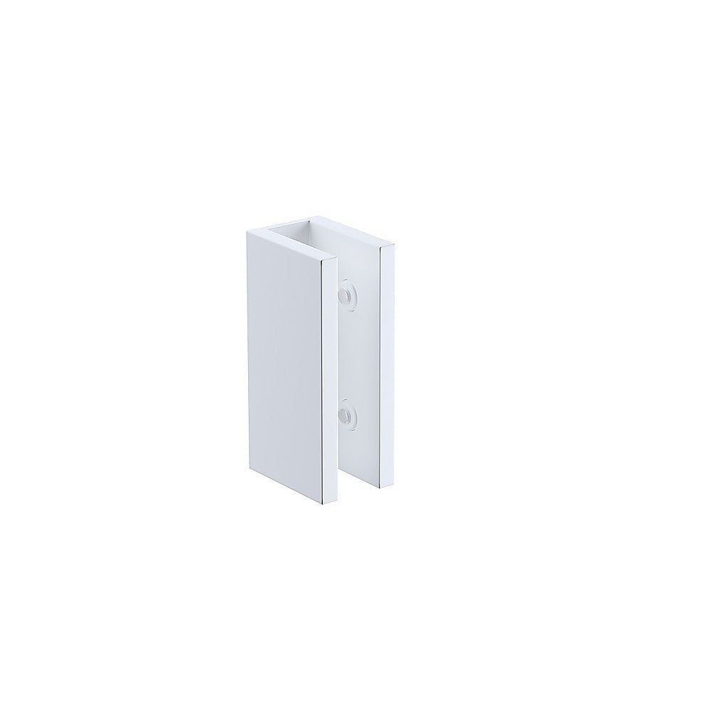 Frameless Shower Screen 100x100cm - White Brackets & Stainless Steel Hinges with Square Knob Handle - Perfect for Modern Bathroom Corner Installation & Space Saving Design