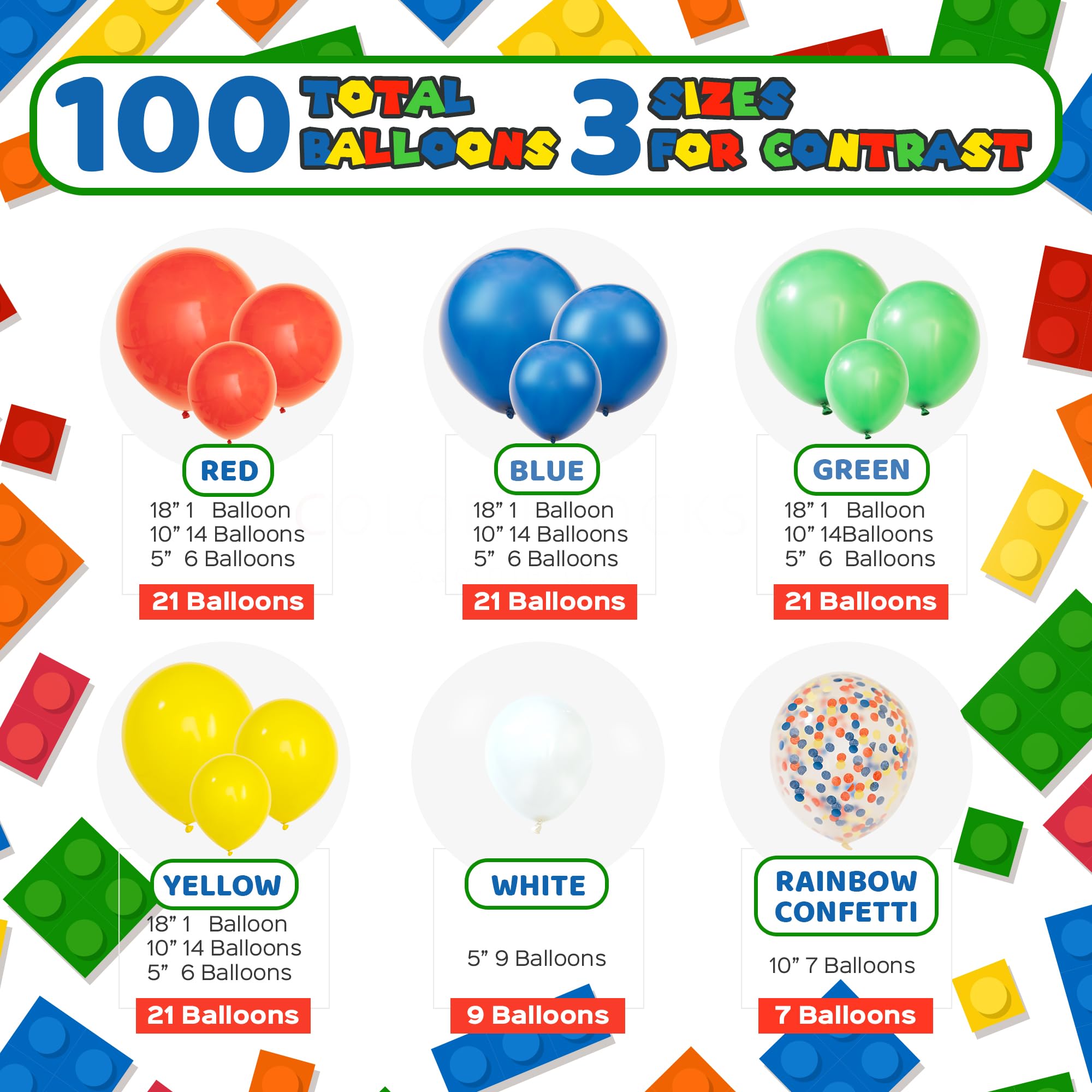 Sesame Street Balloons Arch Kit & Garland - Small & Large Red, Blue, Green Balloons for Birthday Party Decorations - Perfect for Elmo Circus, Carnival, Super Mario Themed Parties & Events