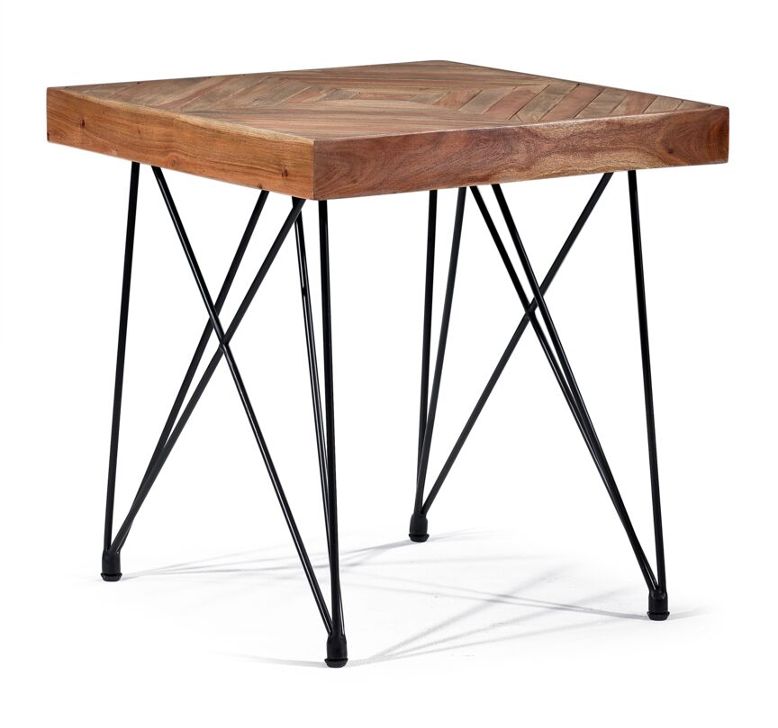 Casey 24 Inch Acacia Wood End Table - Modern Side Table for Living Room, Bedroom & Office - Sturdy Nightstand with Natural Wood Grain