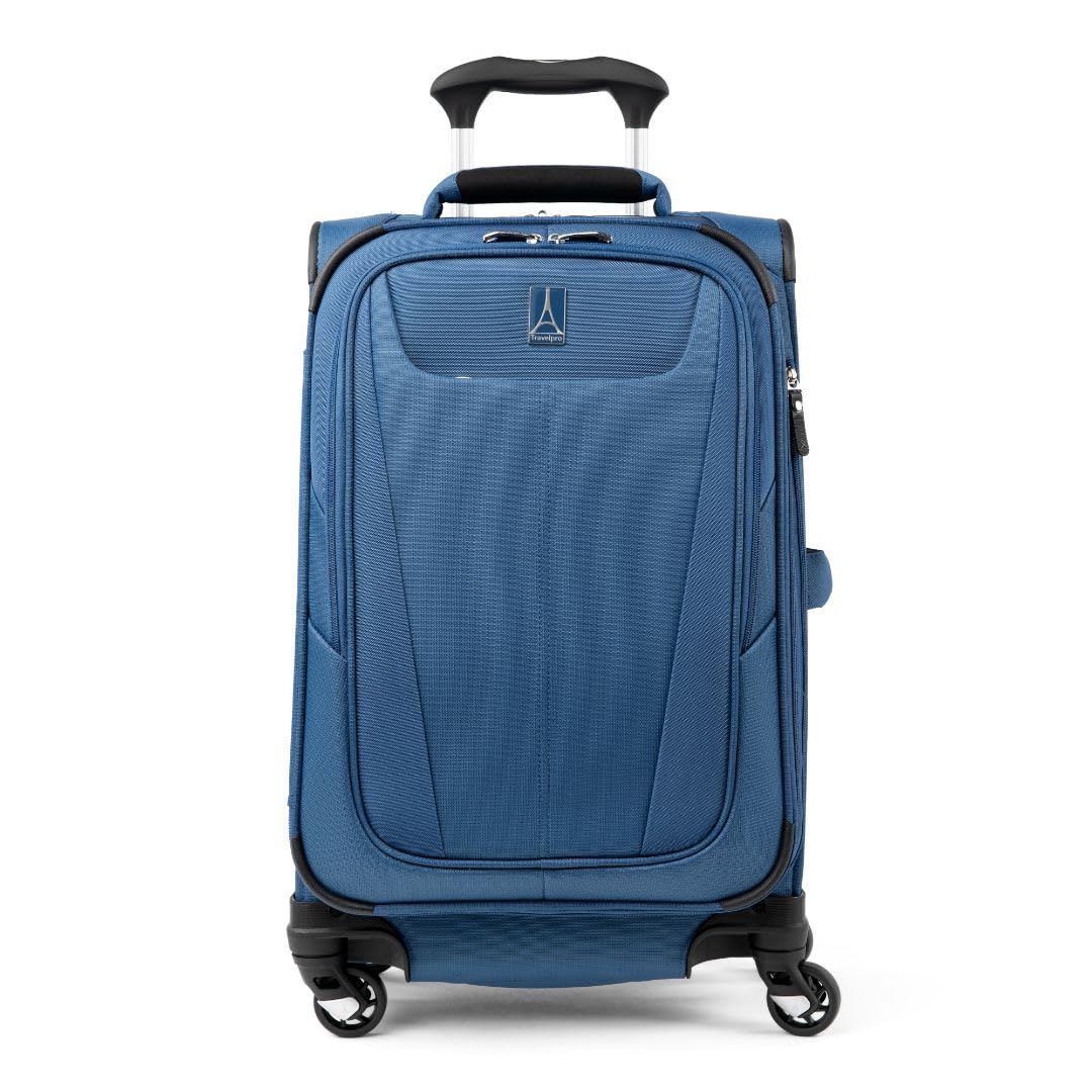 Travelpro Maxlite 5 Expandable 21-Inch Carry On Luggage with 4 Spinner Wheels - Lightweight Softside Suitcase for Men & Women (Ensign Blue) - Perfect for Air Travel & Weekend Getaways
