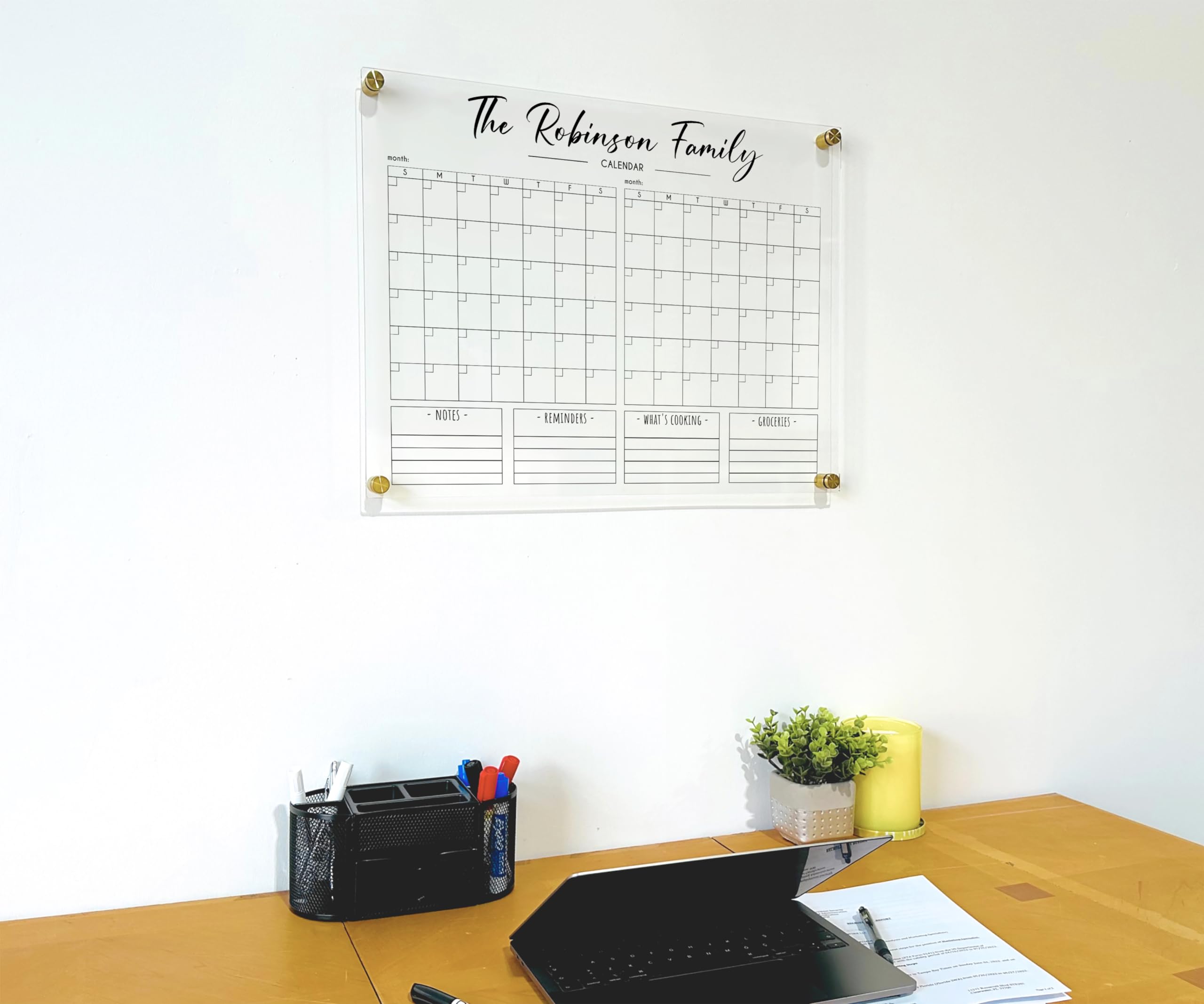 2025 Two Month Wall Calendar - Personalized Family Planner with Marker | Perfect for Home Office, School, or as a Housewarming Gift