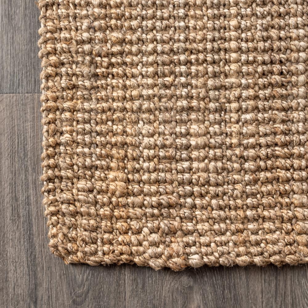 Hand Woven Chunky Jute Area Rug - Natural Eco-Friendly Floor Mat for Living Room, Bedroom & Home Decor - Soft & Durable Bohemian Style Rug for Indoor Use