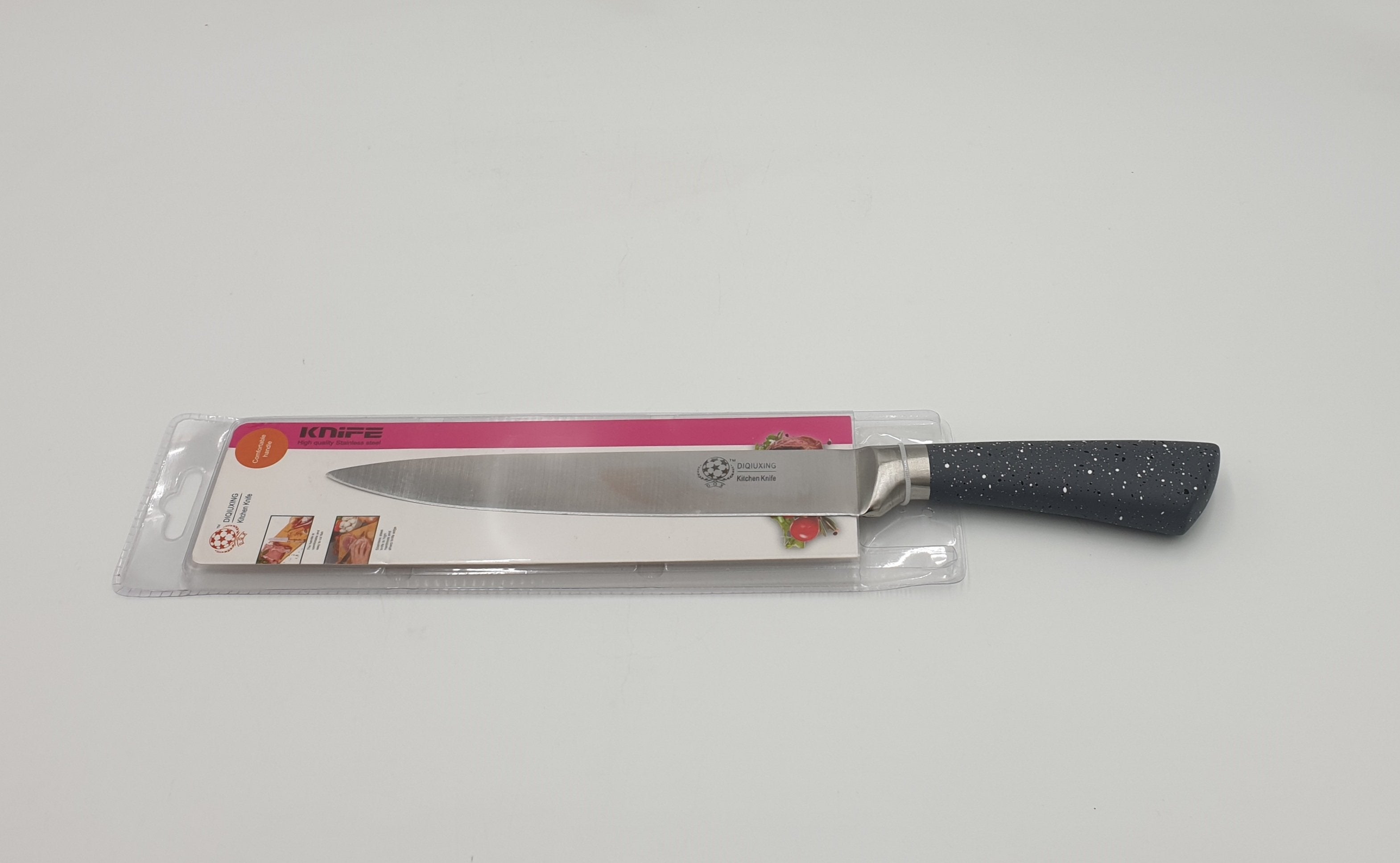 13-Inch Professional Kitchen Knife with Ergonomic Gray Handle - Perfect for Slicing, Dicing, and Chopping Vegetables, Meat, and Fruits