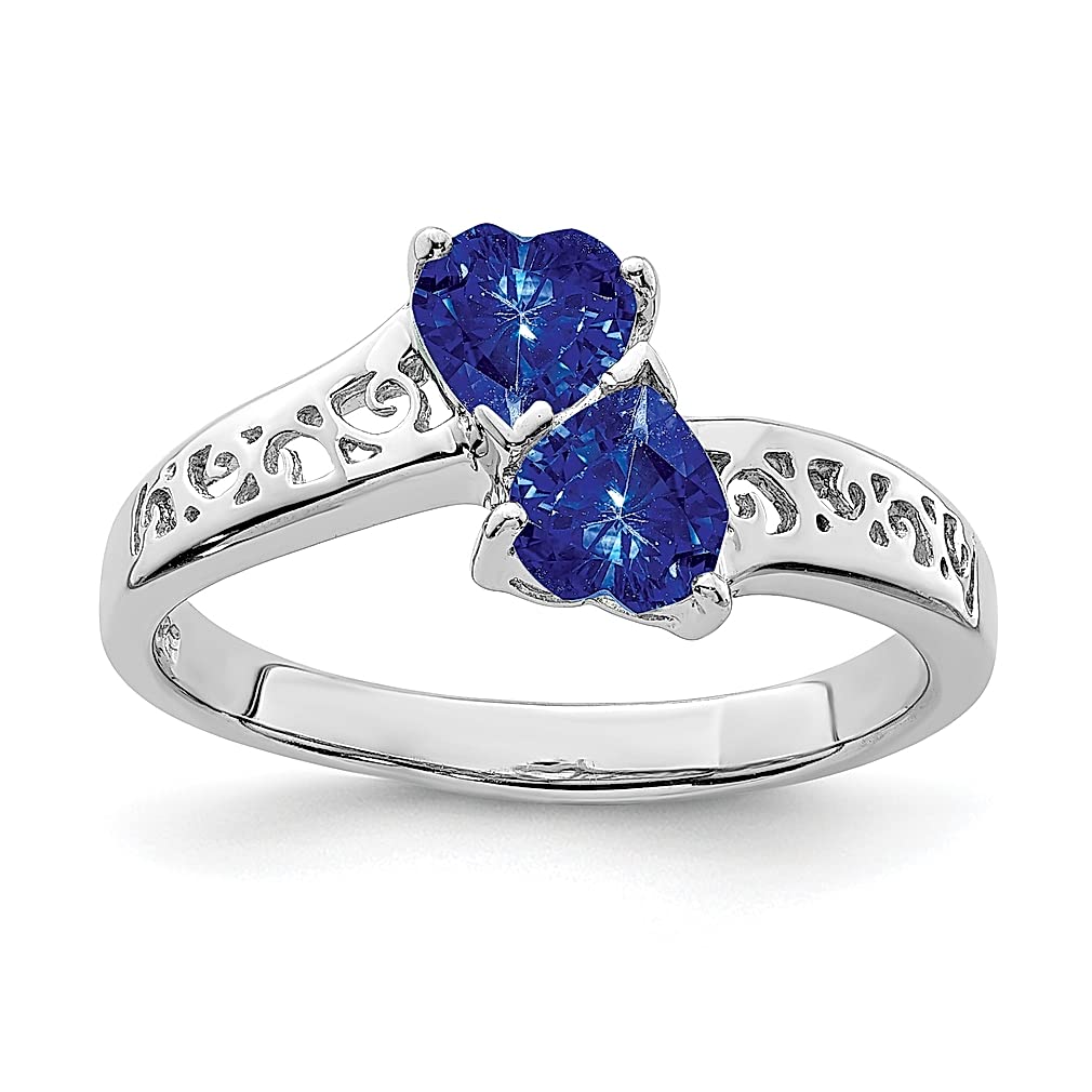 925 Sterling Silver Dark Sapphire Heart Ring - Elegant Love Gemstone Jewelry for Women | Perfect Anniversary, Birthday & Valentine's Day Gift for Her | Romantic Occasions, Date Nights & Special Moments