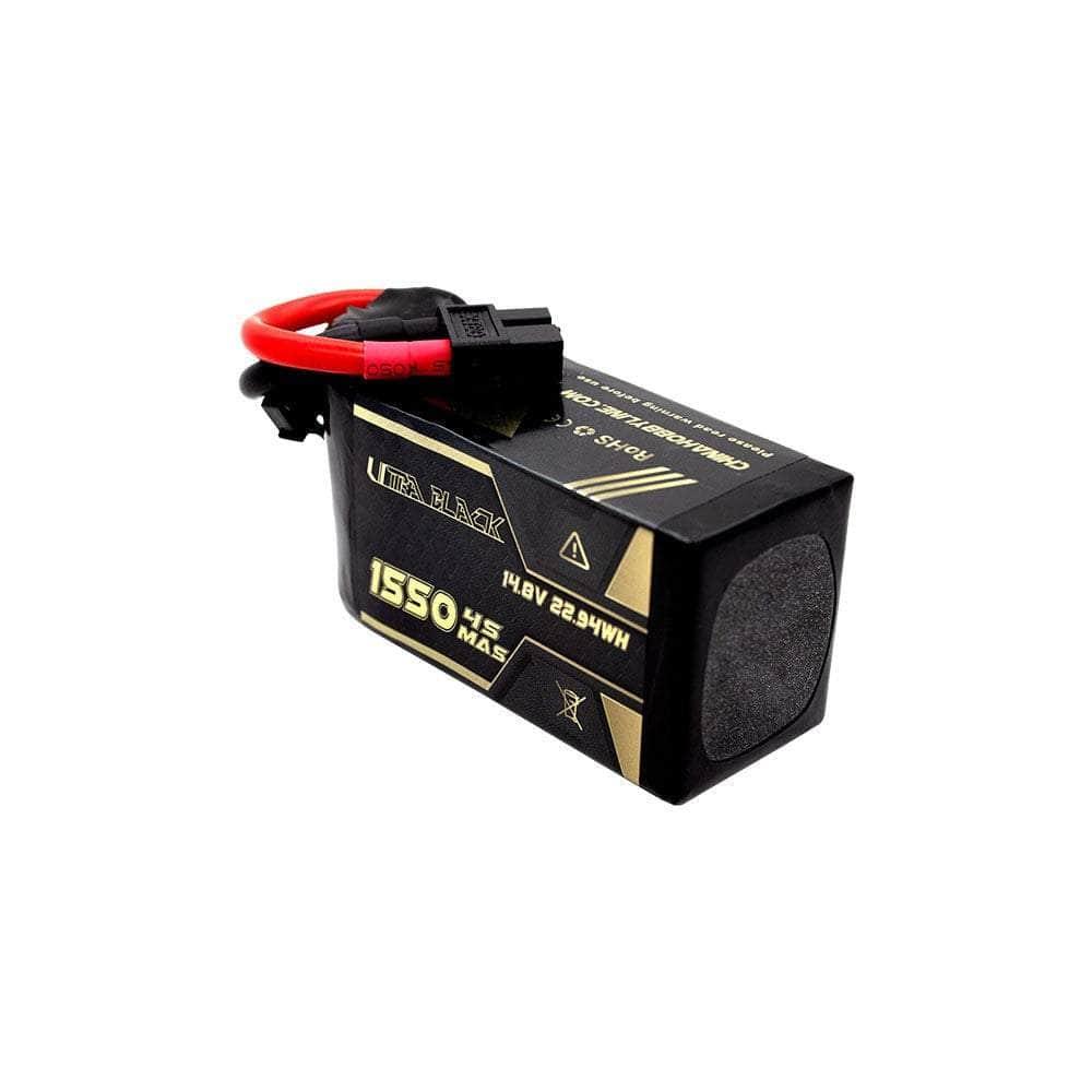 CNHL Ultra Black Series 14.8V 4S 1550mAh 150C LiPo Battery with XT60 Connector - High Performance RC Drone & Airplane Battery for FPV Racing and Aerial Photography