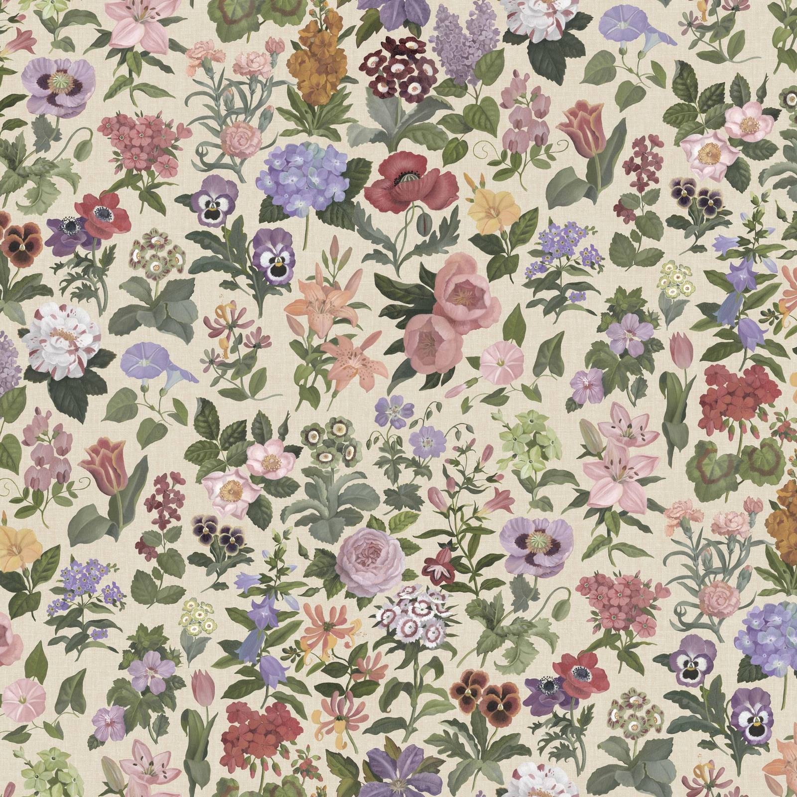 FLORALIA Wallpaper - Ecru Color Vintage Floral Design | Perfect for Living Room, Bedroom & Home Decor