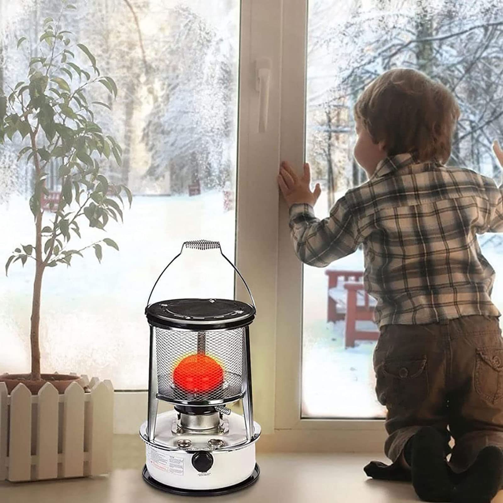 Karosean Portable Kerosene Heater with 3 Wicks - Emergency Indoor Outdoor Heater with Suction Pipe for Easy Refueling - Perfect for Camping Tents, Home Heating, and Outdoor Cooking