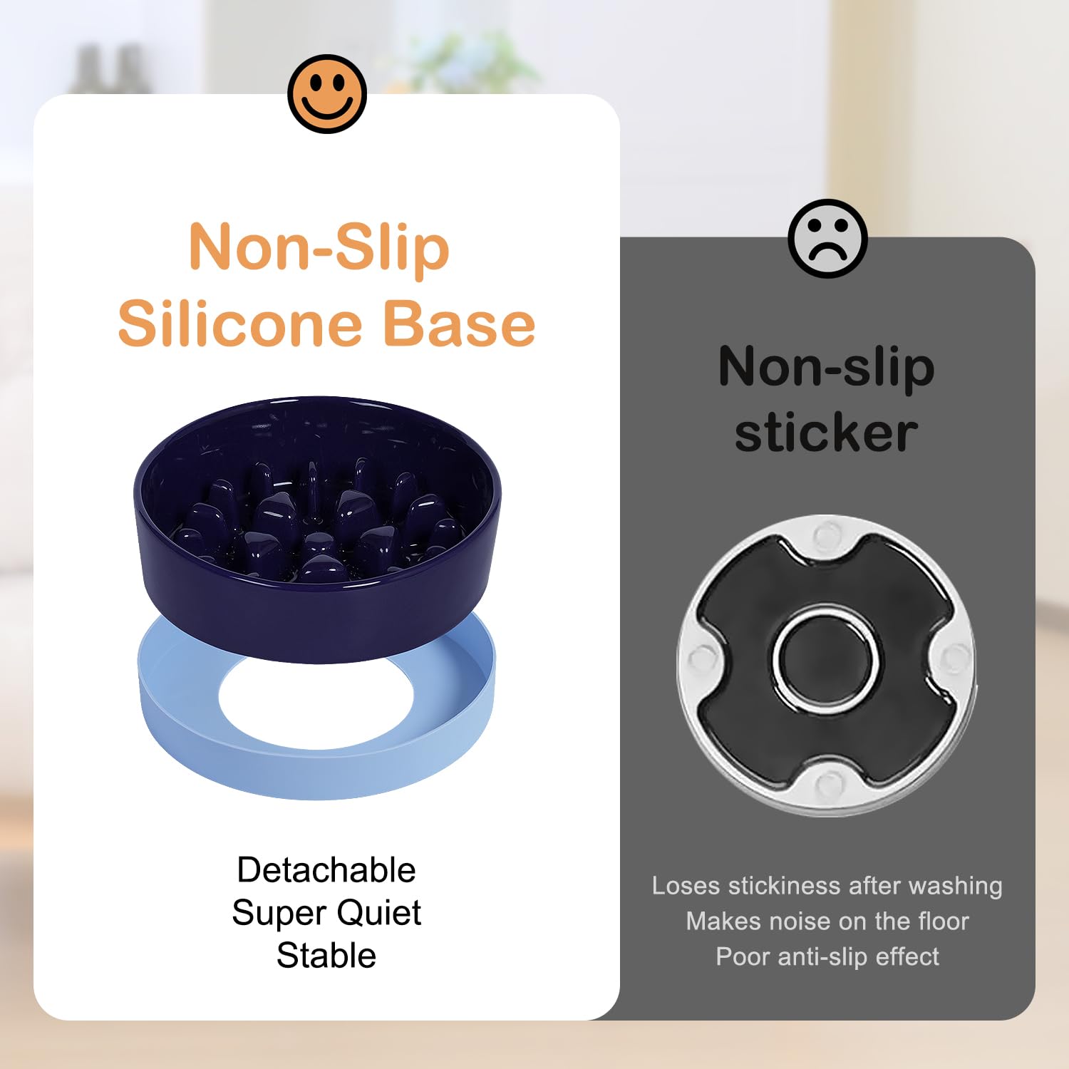 Sted Ceramic Slow Feeder Dog Bowl for Medium & Large Breeds - Puzzle Food Bowl with Non-Slip Silicone Base in Maze Blue - Helps Slow Down Fast Eaters & Prevent Bloat - Perfect for Mealtime Training & Portion Control