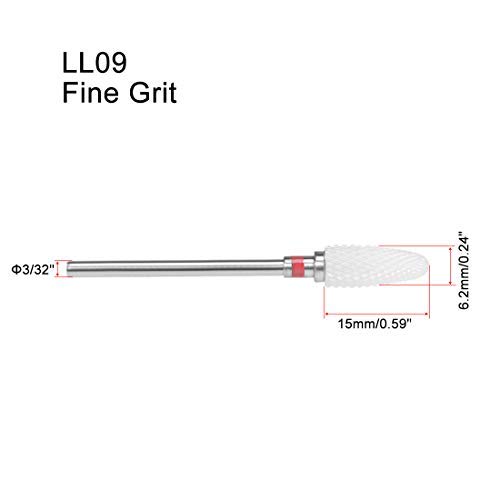 2pcs Professional Ceramic Nail Drill Bits 3/32 Inch (Fine Grit) - Manicure & Pedicure Tools for Salon & Home Use - Perfect for Nail Art, Acrylics & Gel Polish Removal