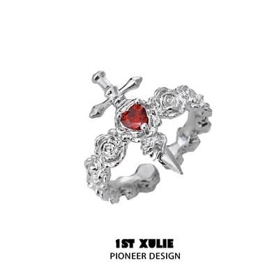 Forbidden Love S925 Sterling Silver Sword Ring™ - Gothic Jewelry for Men & Women - Perfect for Cosplay, Weddings, and Unique Fashion Statements
