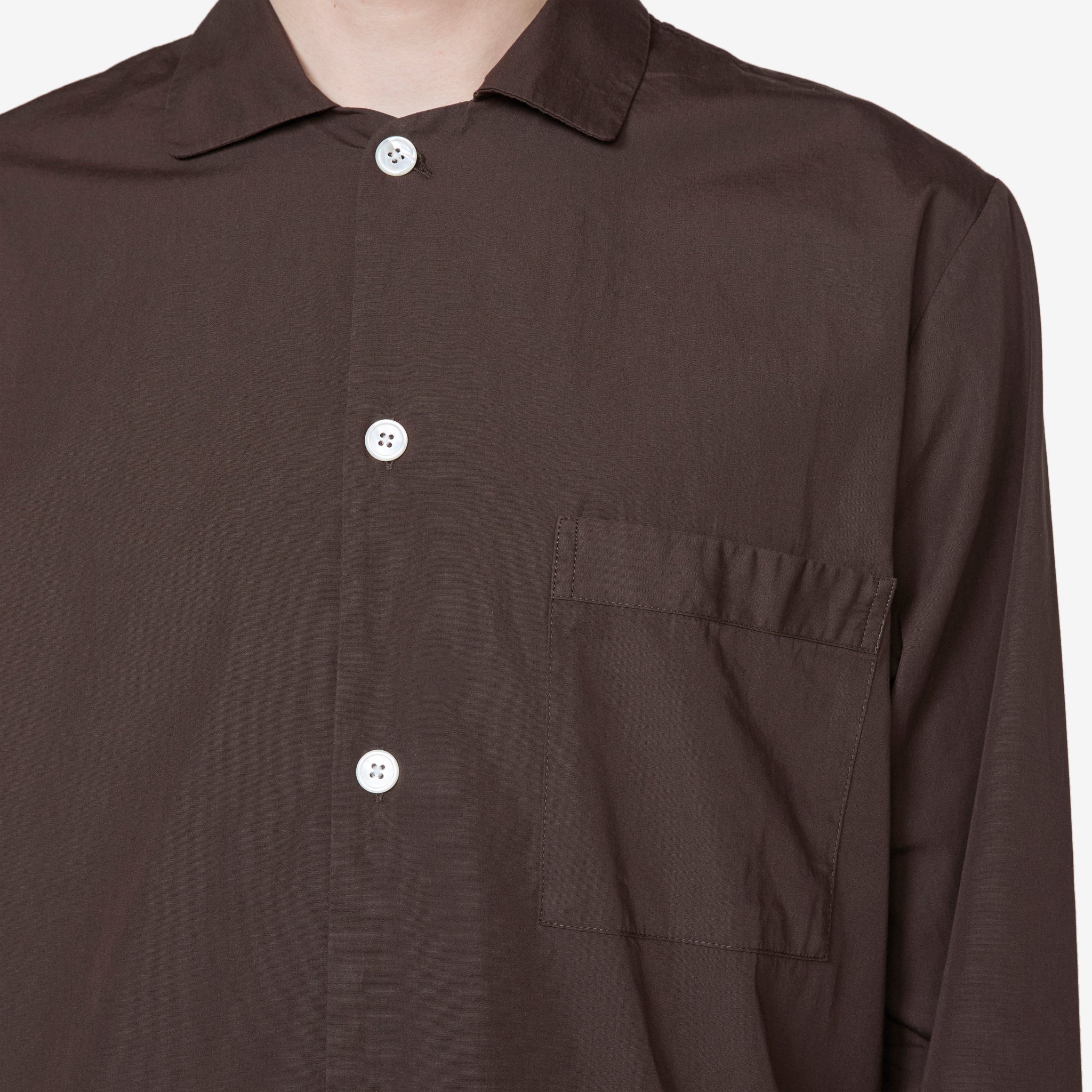 Premium Cotton Poplin Pajama Shirt in Coffee Brown - Soft & Breathable Sleepwear for Men & Women - Perfect for Lounging, Bedtime & Relaxing at Home