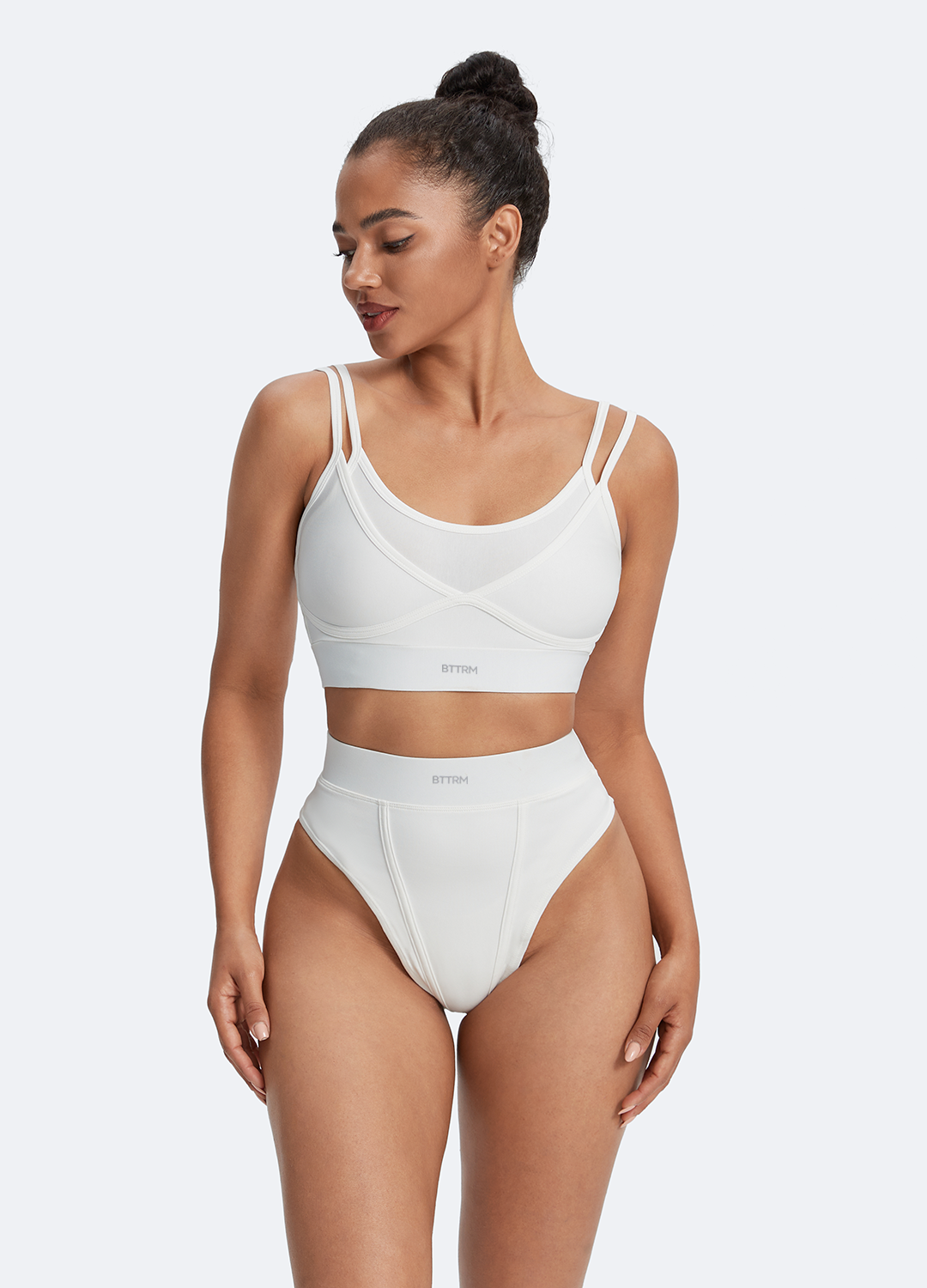 Double Strap Cotton Bralette - Comfortable Wireless Bra for Women, Soft Breathable Loungewear, Perfect for Yoga, Sleep & Everyday Wear