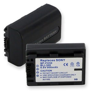 Sony NP-FH50 900mAh Li-ion Rechargeable Battery for Sony Cameras - Perfect for Digital Photography, Video Recording & Professional Shoots