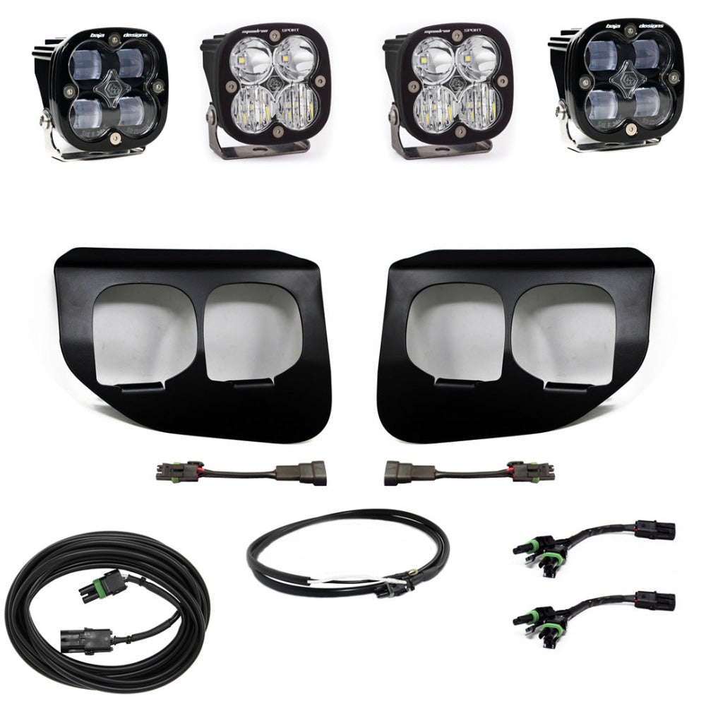 2022 Ford F250 F350 Baja Designs Squadron Sport SAE Dual Fog Light Kit - Off-Road LED Driving Lights for Enhanced Visibility in Fog & Night Driving
