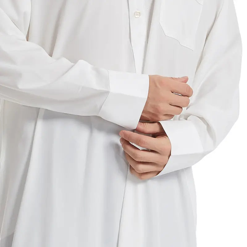 Premium Middle Eastern Arab Men's Thobe - Stand Collar Thawb Caftan for Eid, Weddings & Special Occasions | Comfortable & Stylish Islamic Robe