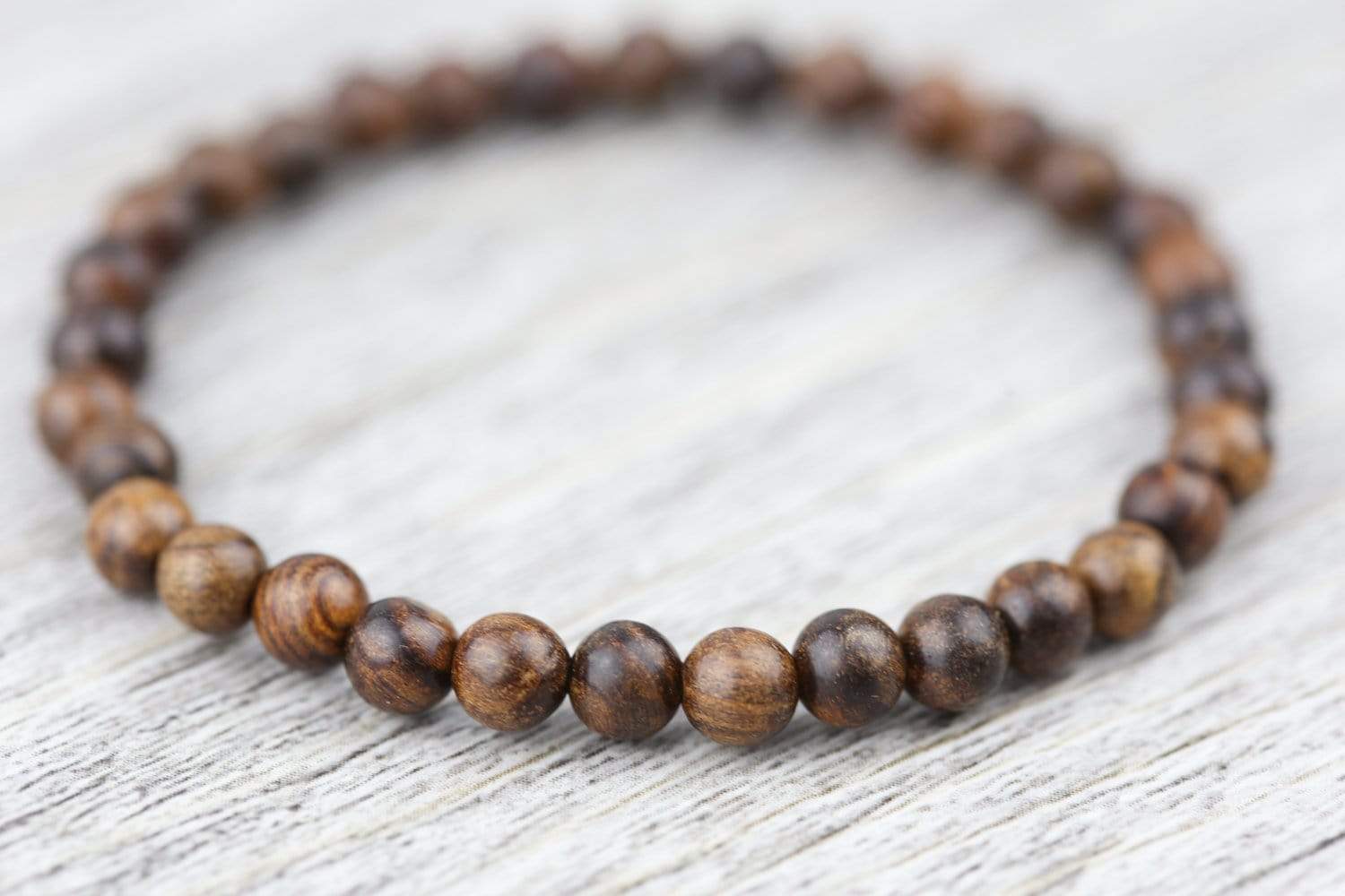 Natural Healing Dark Wood Bracelet for Men & Women - Handmade Wooden Bead Bracelet for Stress Relief & Positive Energy - Perfect for Yoga, Meditation & Everyday Wear