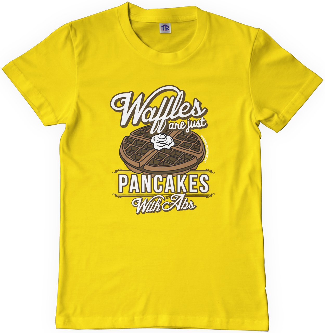 Threadrock Big Boys' Waffles Are Just Pancakes with Abs Youth T-Shirt - Funny Graphic Tee for Teens & Young Adults - Perfect for Gym, Workout, and Casual Wear