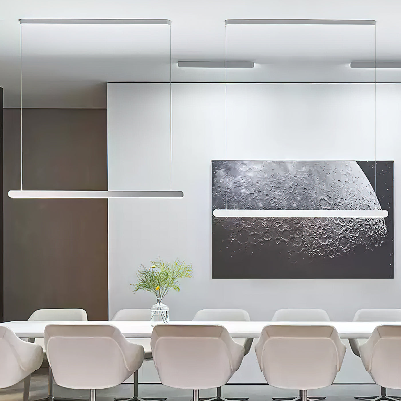 Modern Linear Pendant Light - Adjustable LED Hanging Lamp for Kitchen Island, Dining Room & Office - Sleek Minimalist Design with Warm/Cool Lighting Options